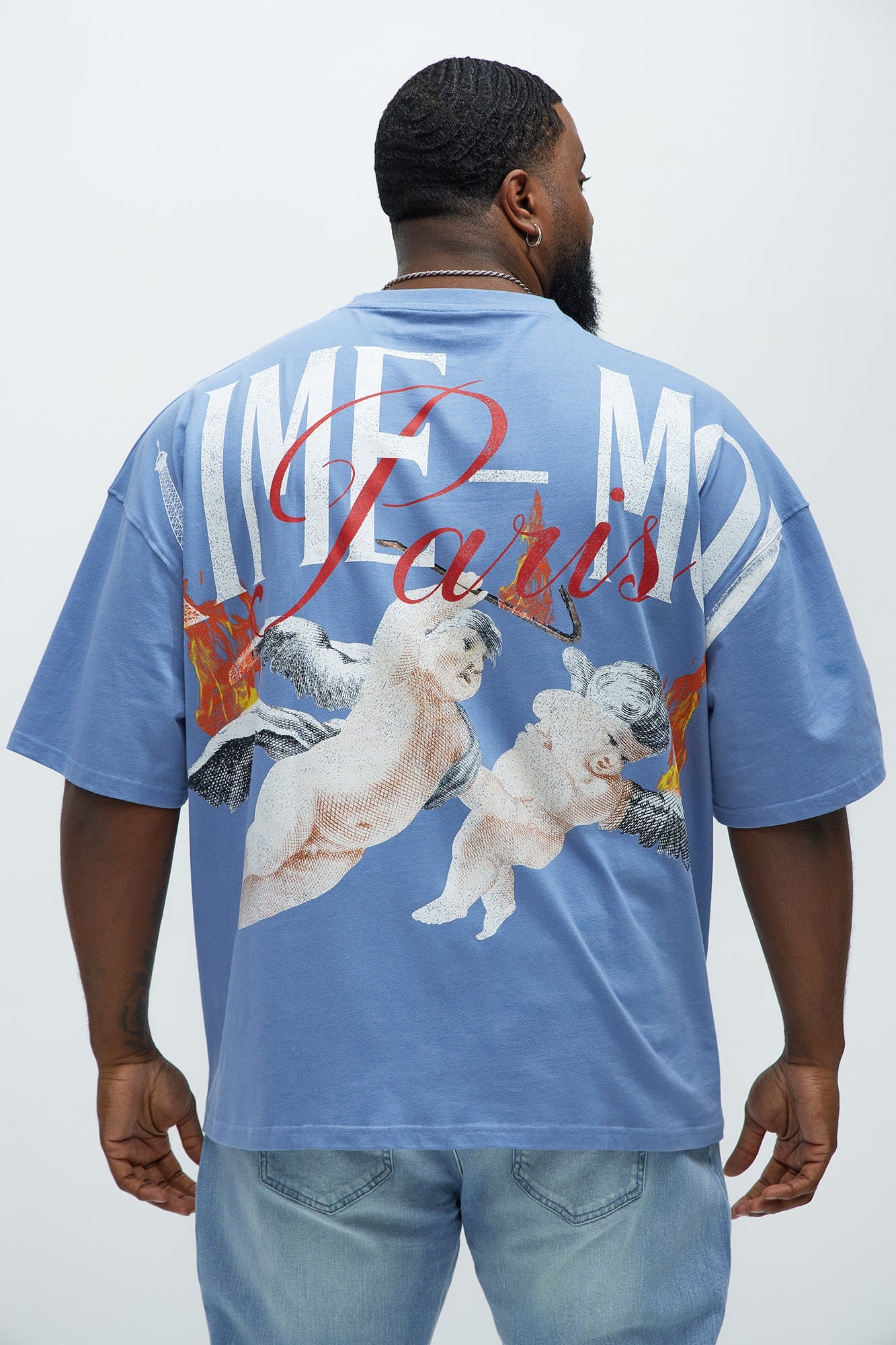 Aime Forever Oversized Short Sleeve Tee - Slate Blue image 1
