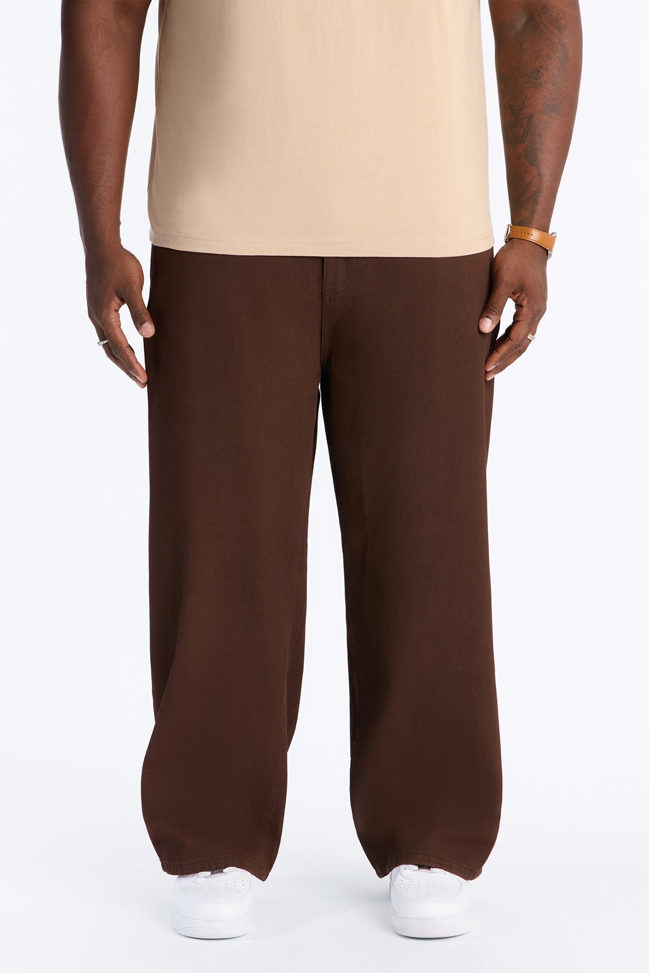 Overland Waxed Baggy Jean - Brown image 1