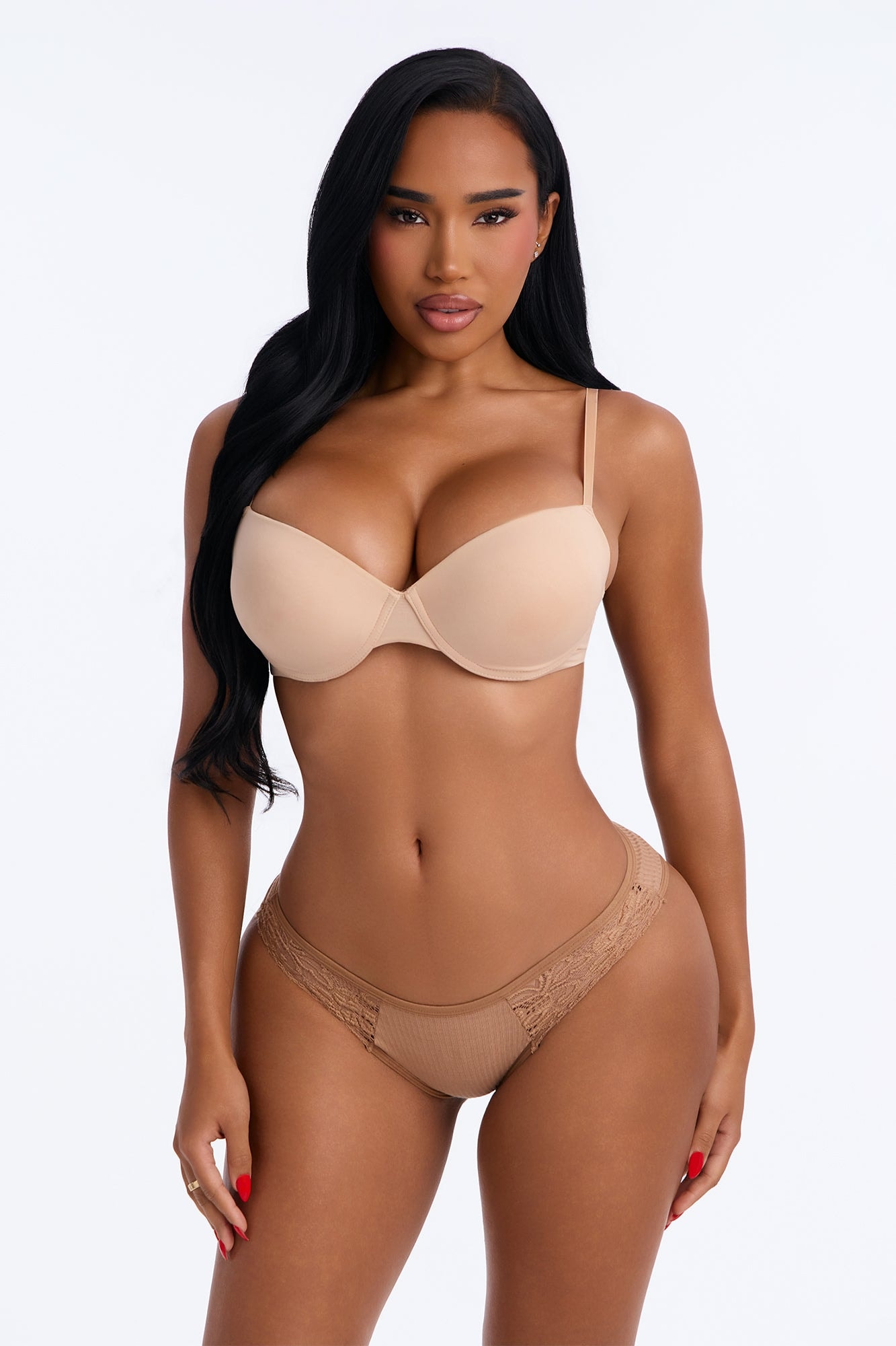 Livia Cotton Ribbed Cheeky Panty - Nude image 1