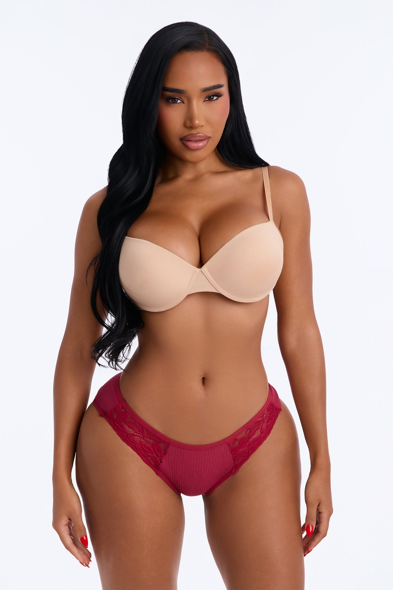 Livia Cotton Ribbed Cheeky Panty - Wine image 1