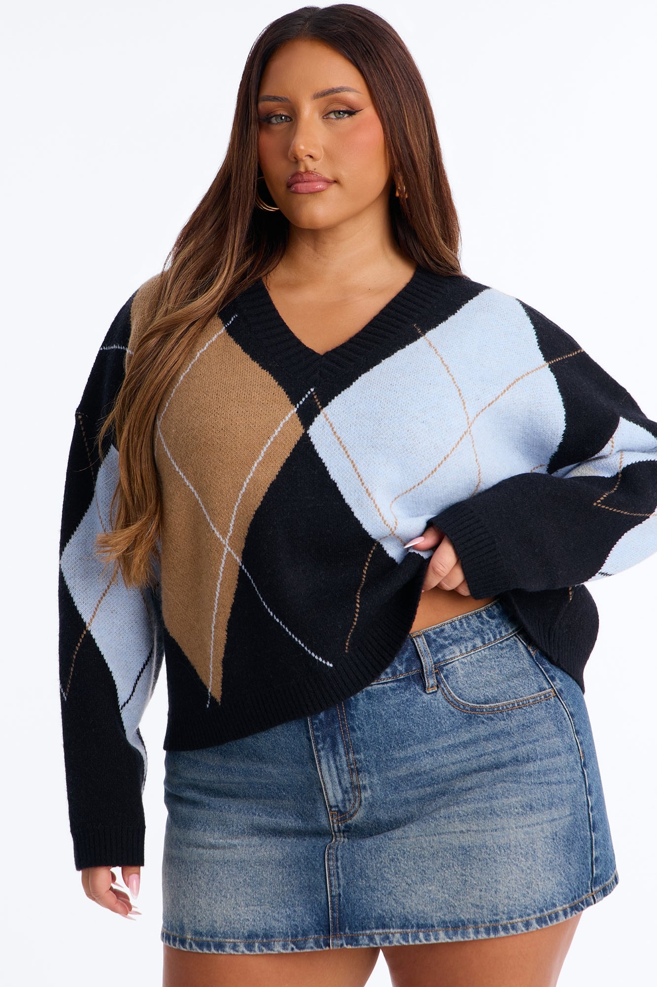Fresh Breeze Argyle Sweater - Blue/combo image 1