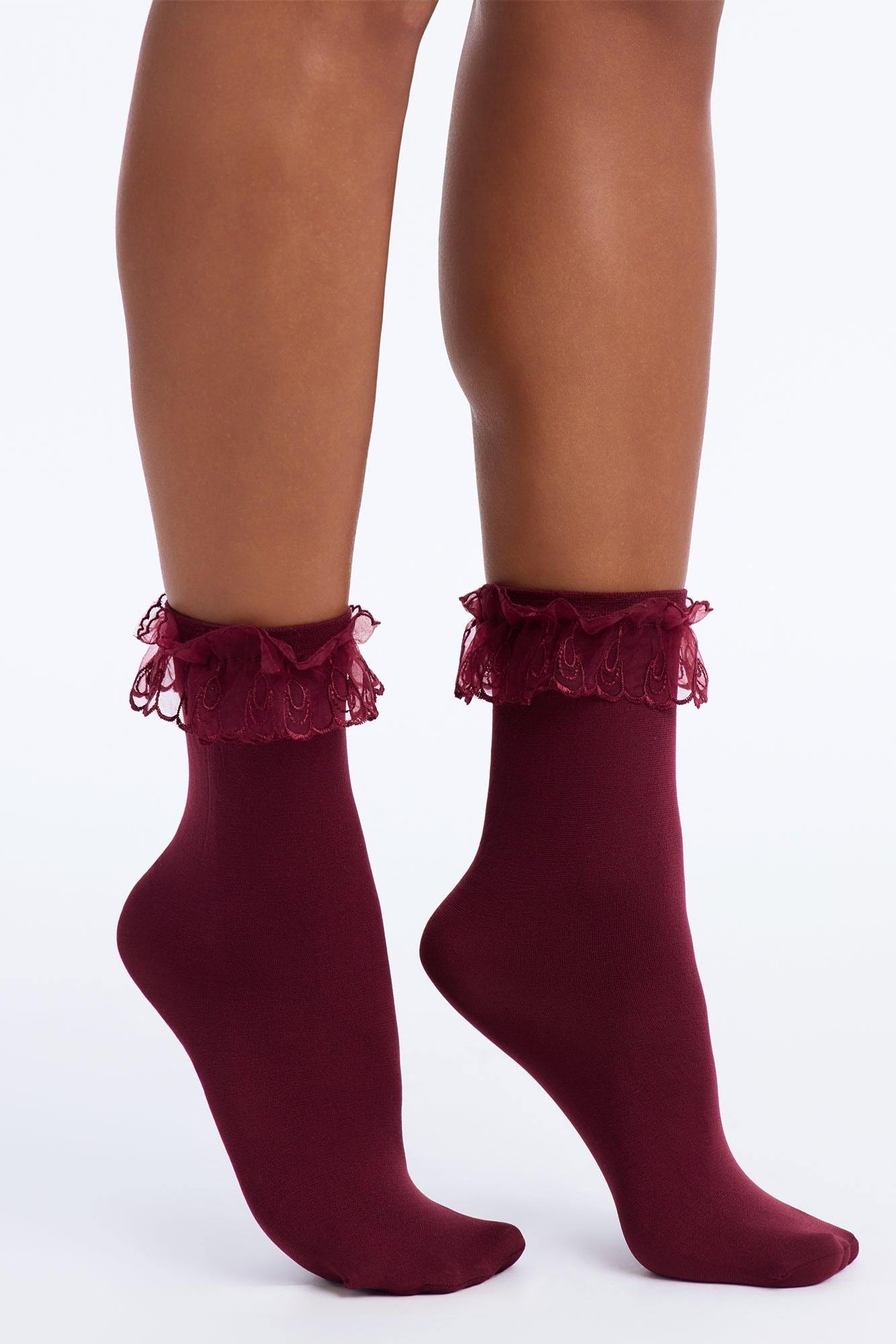 Oh So Chic Socks - Burgundy image 1