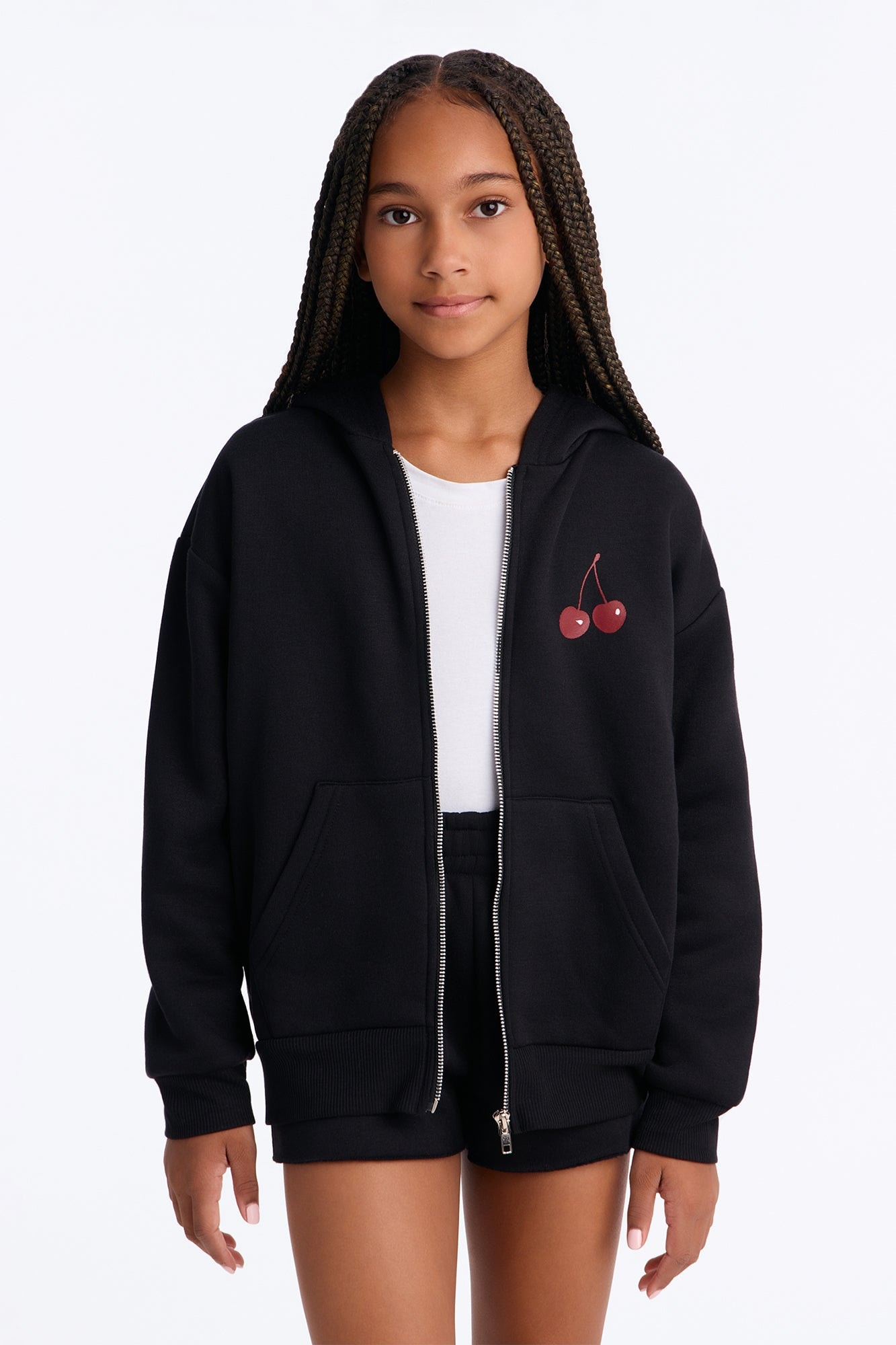 Mini Cherry Taste Fleece Short Set - Black image 1