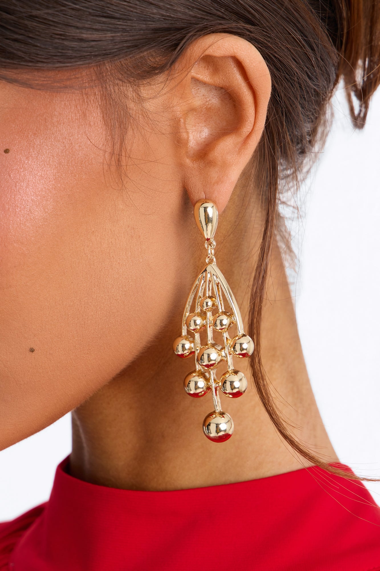 Take Chances Drop Earrings - Gold image 1