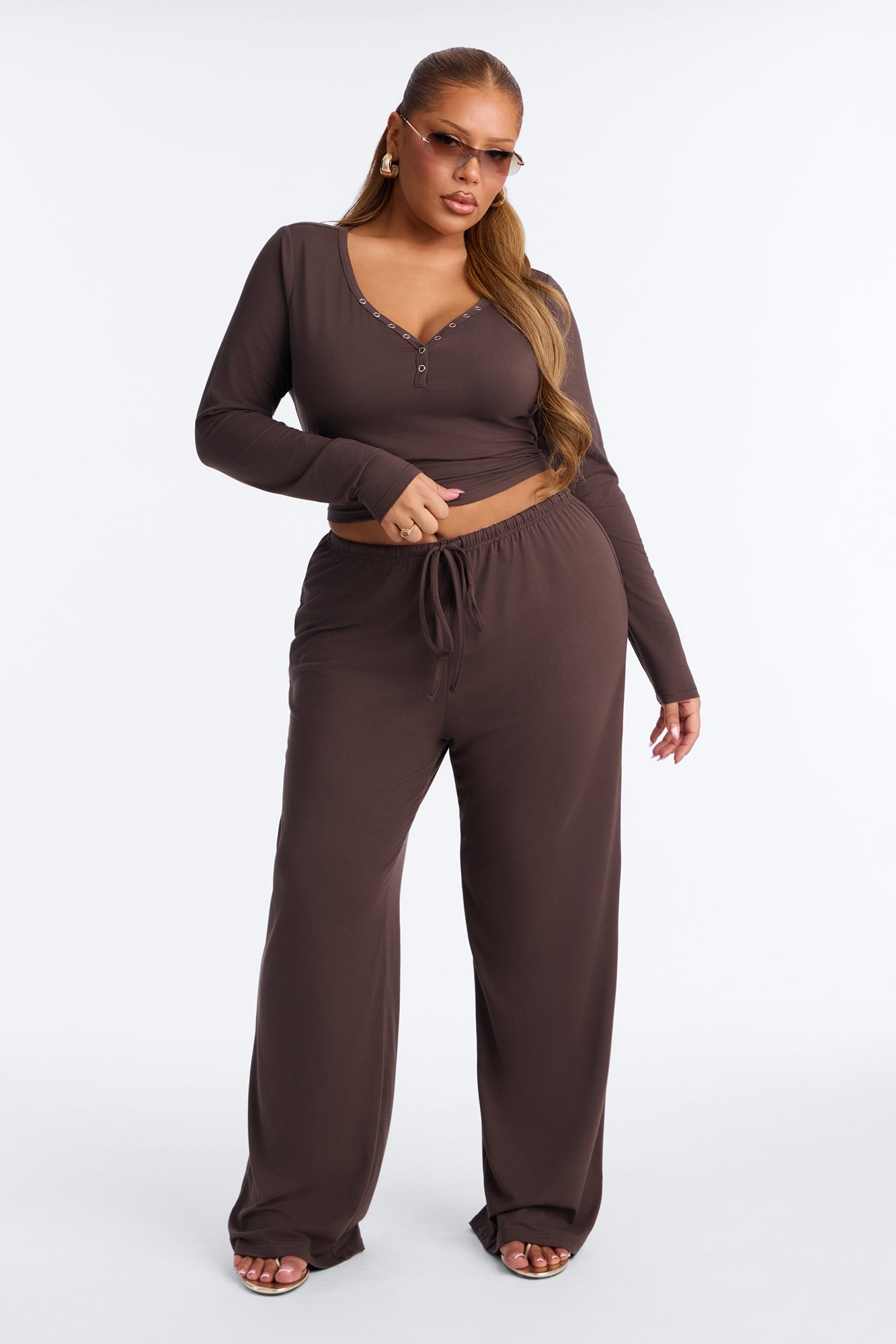 Lazy Morning Pant Set - Chocolate image 1