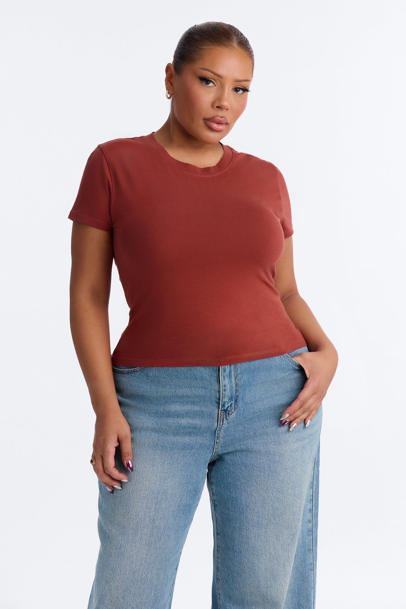 Alyssa Crew Neck Top - Spice image 1