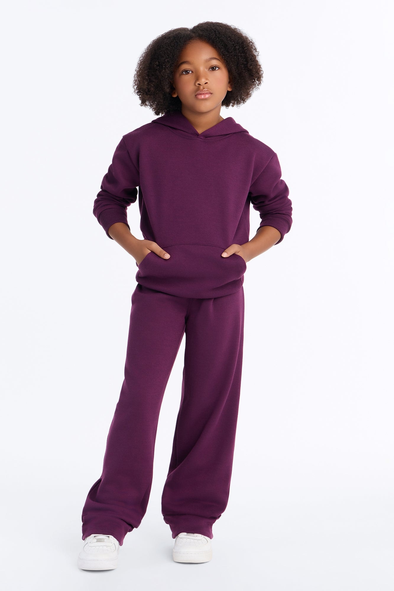 Mini Figure It Out Fleece Pant Set - Plum image 1