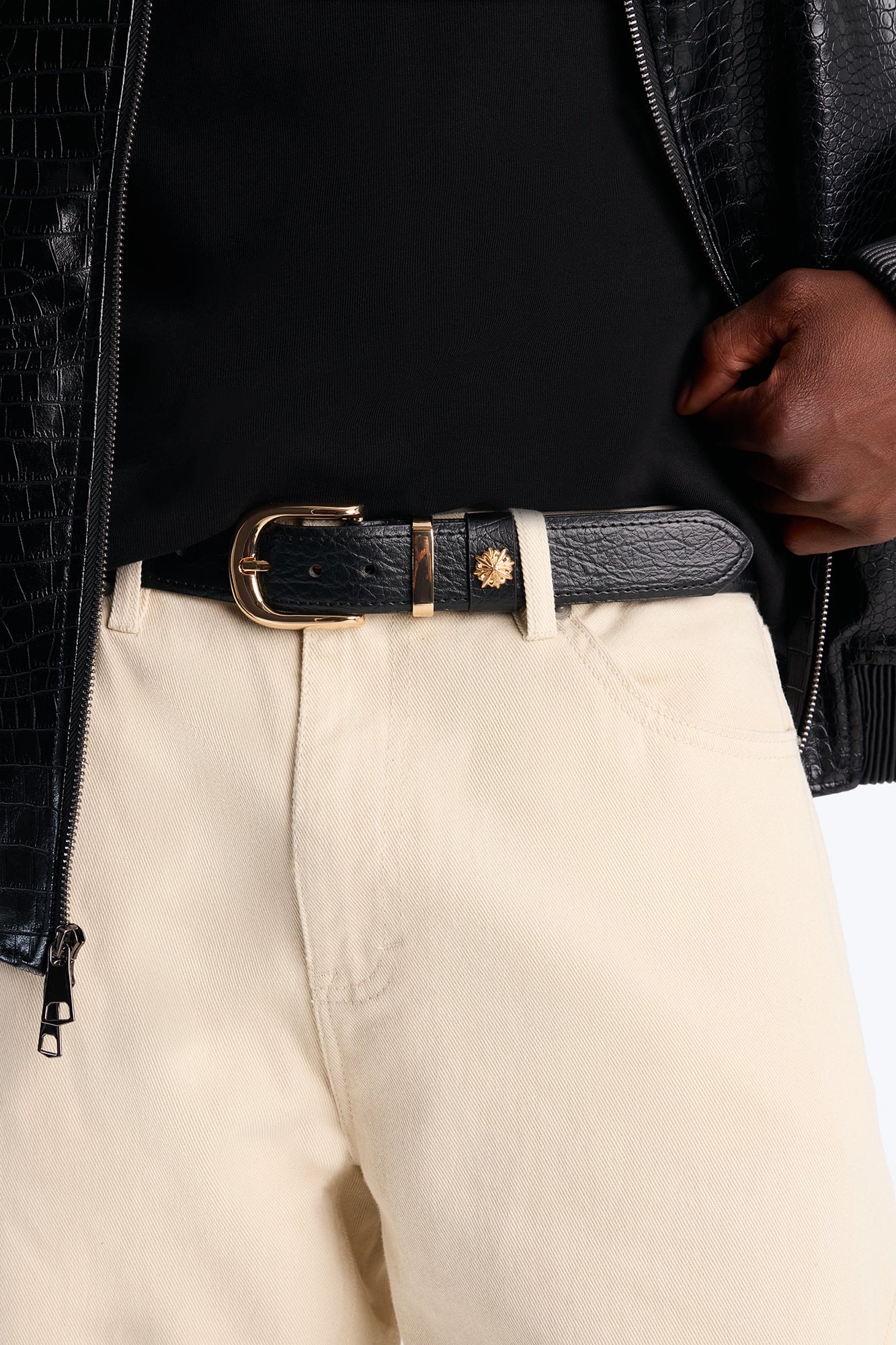 Starbound Faux Leather Belt - Gold/Black image 1