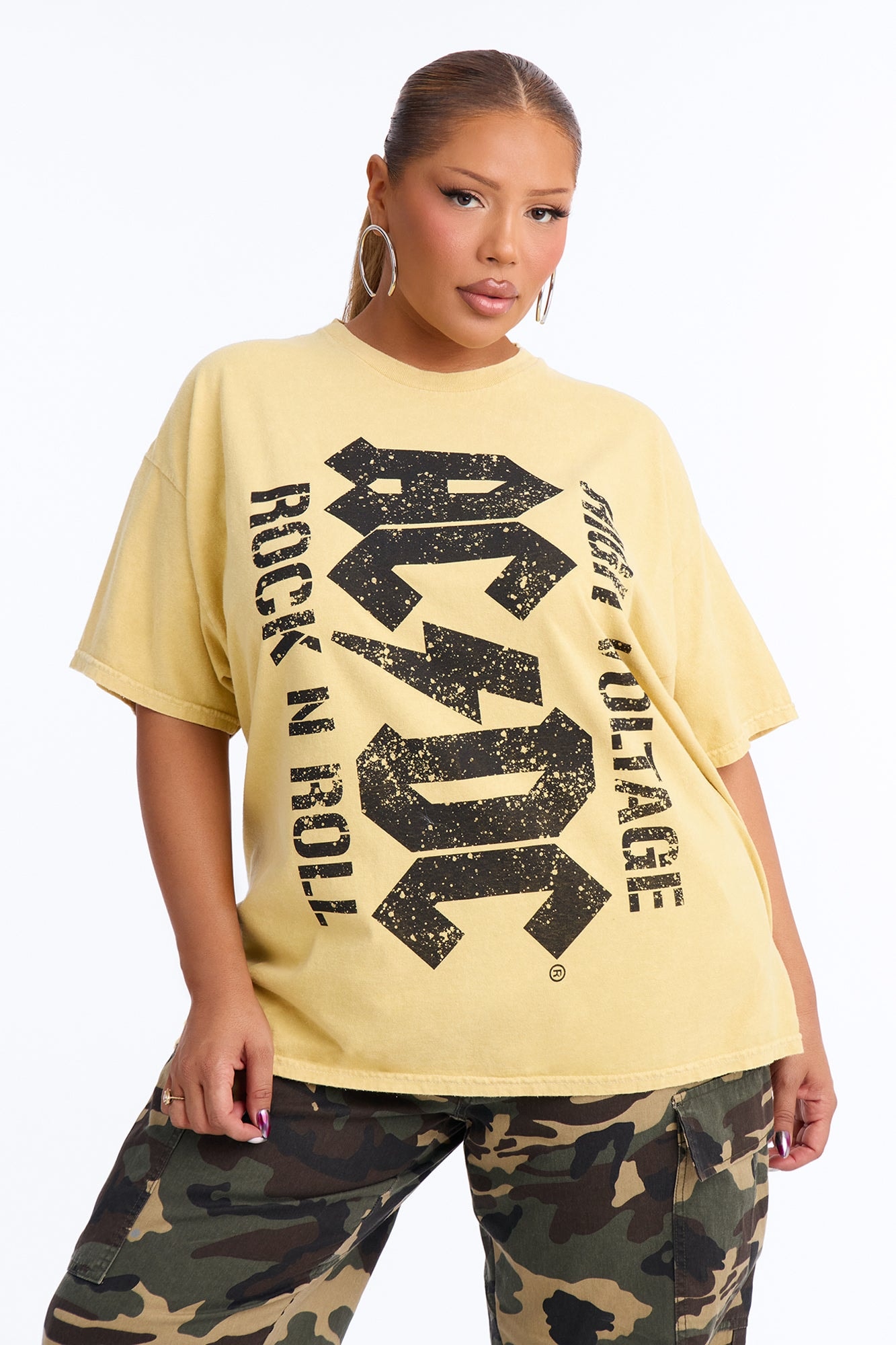 High Voltage ACDC Tshirt - Yellow image 1
