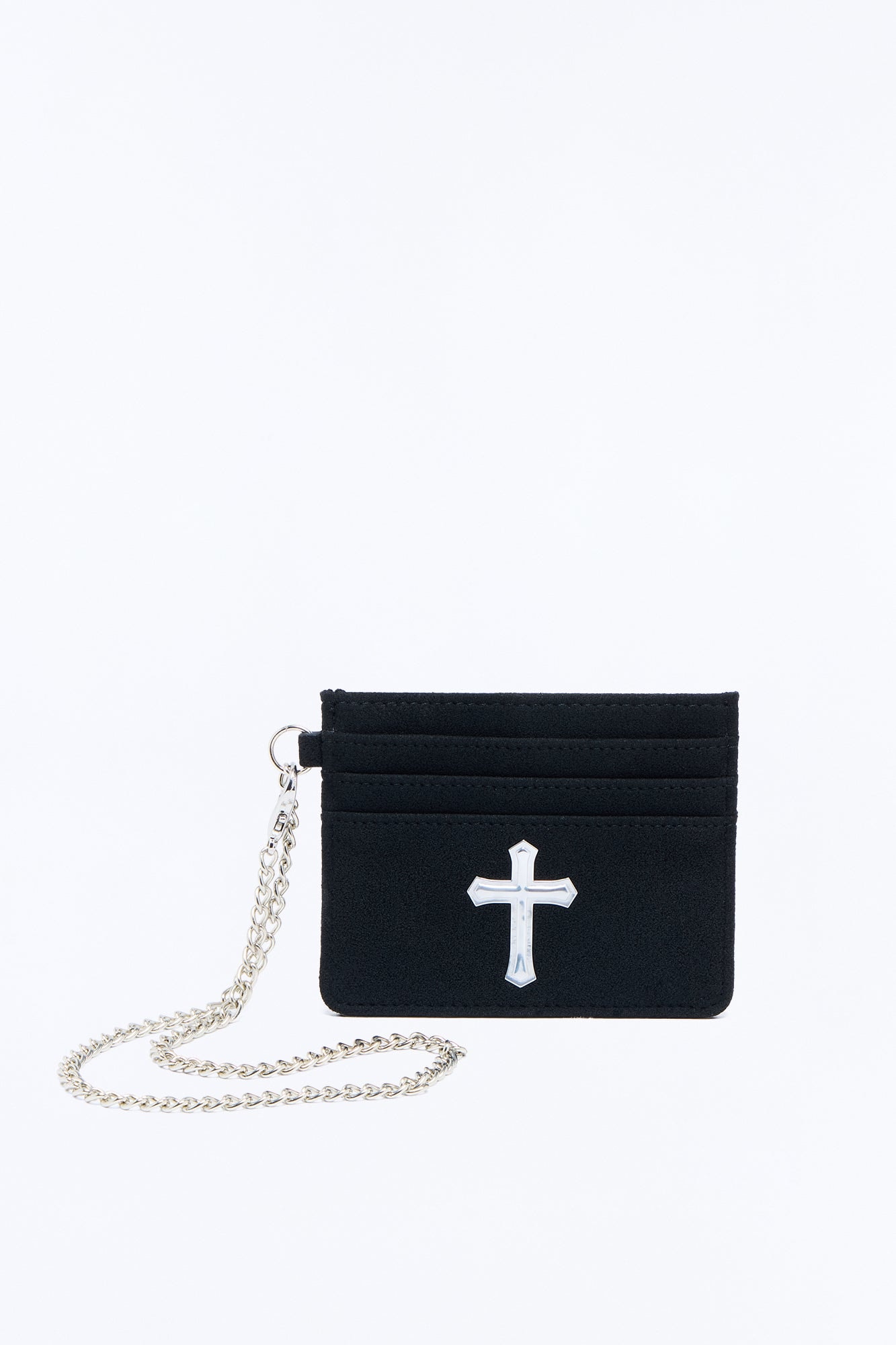 Holy Faith Pant Chain Faux Leather Card Holder - Black image 1