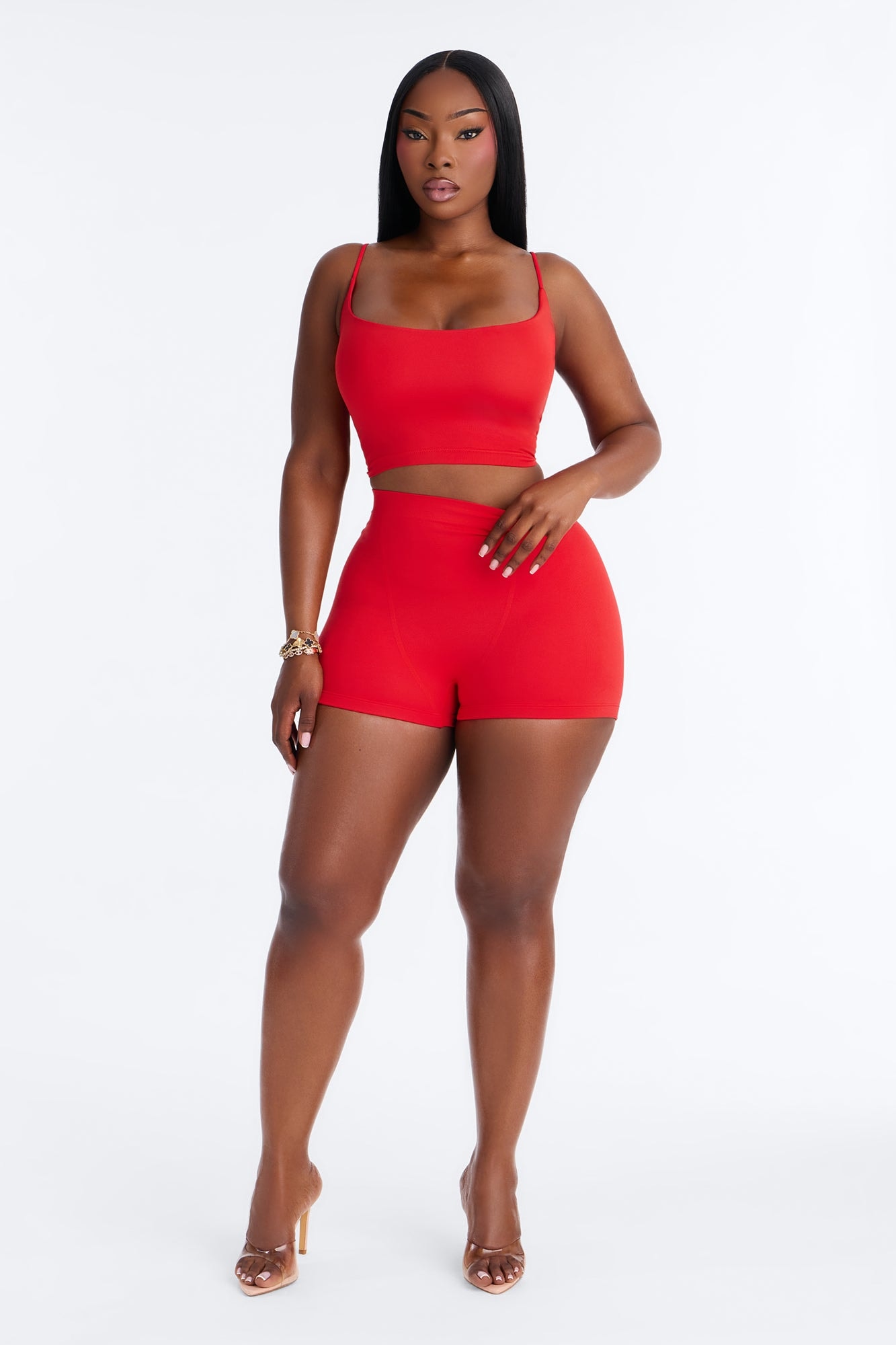 Seamless Smooth Double Lined Micro Hot Short - DarkRed image 1