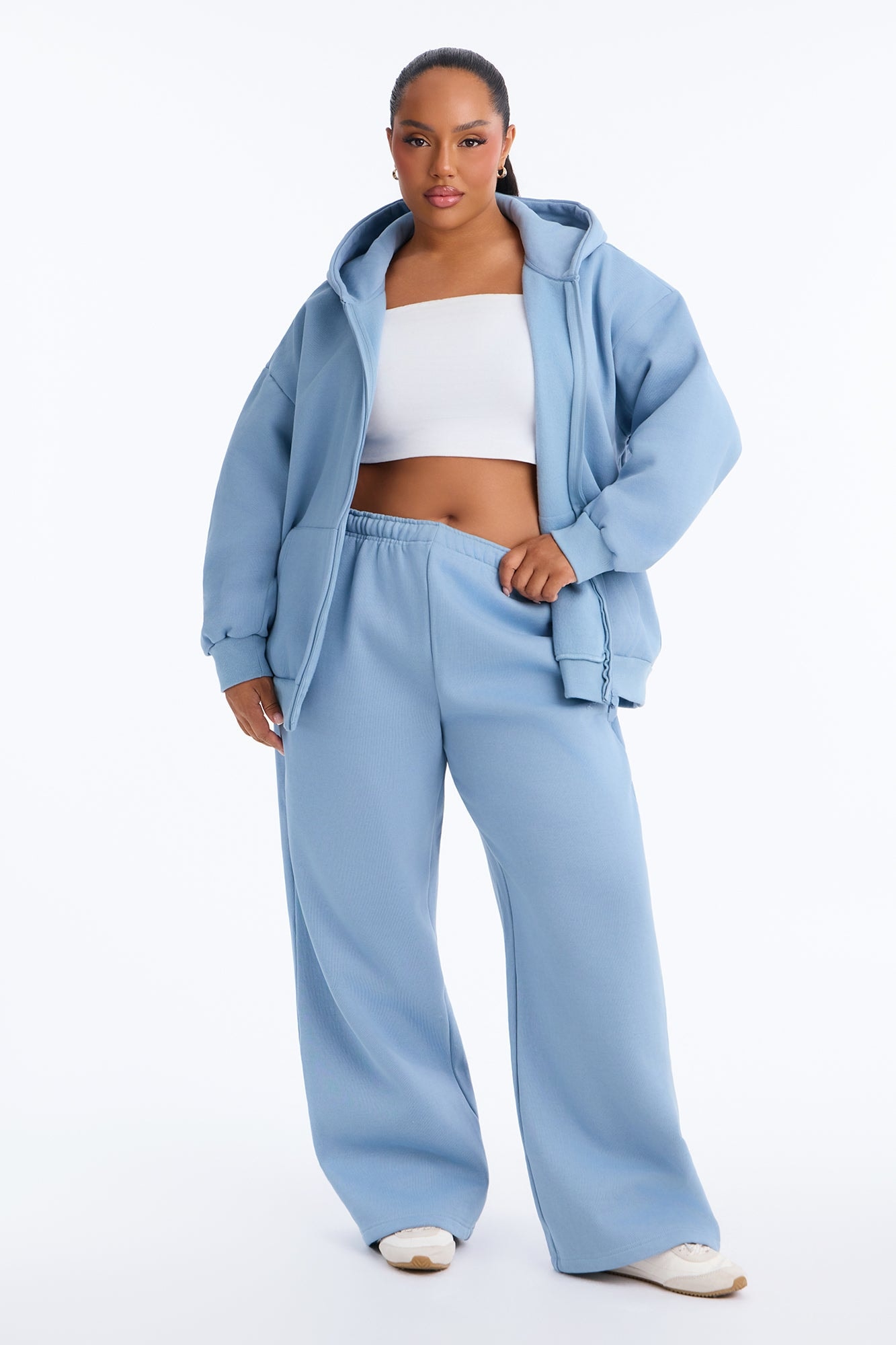 Libby Fleece Straight Leg Sweatpant - Slate Blue image 1