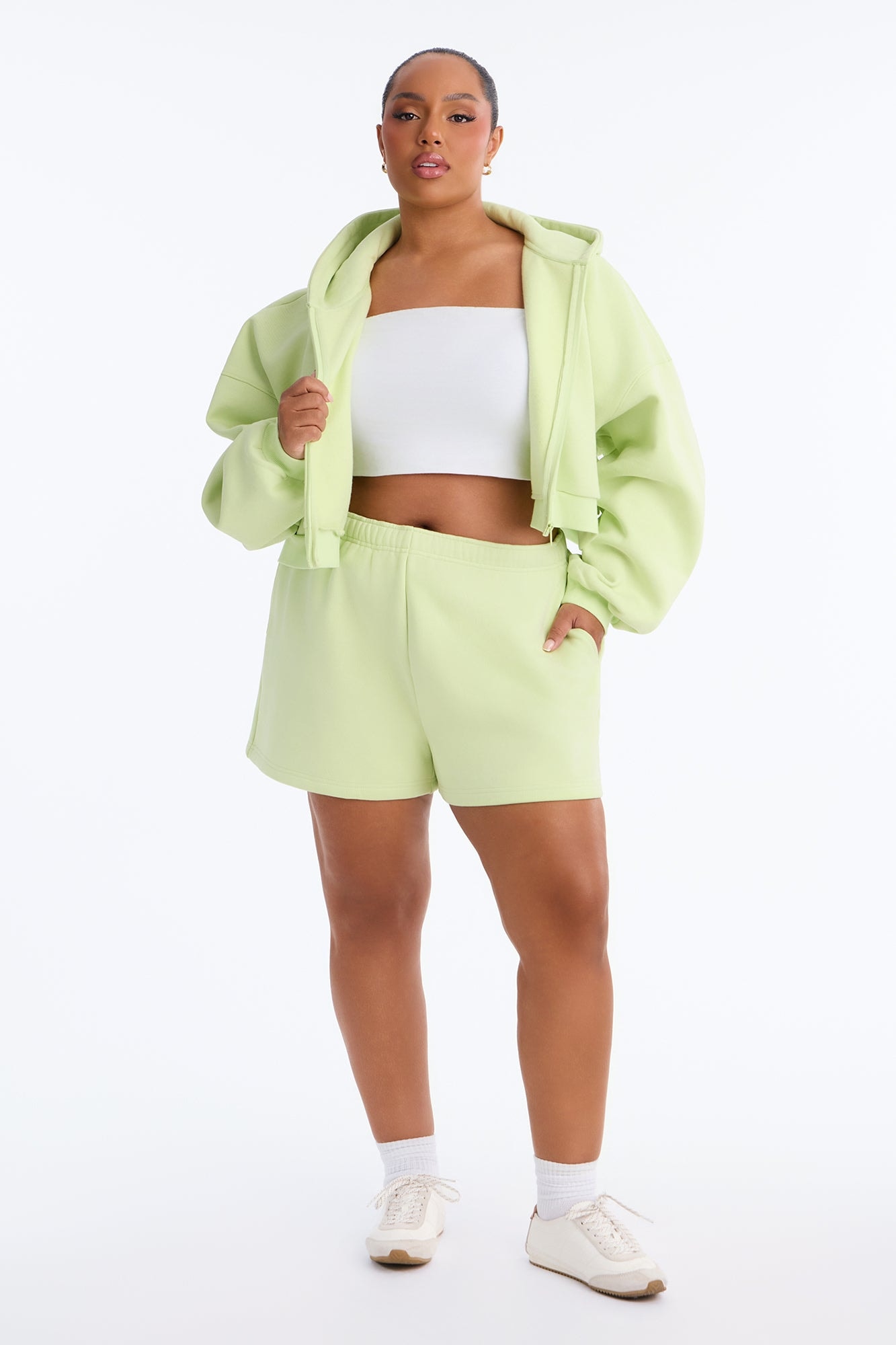 Libby Fleece Sweat Short - Sage image 1