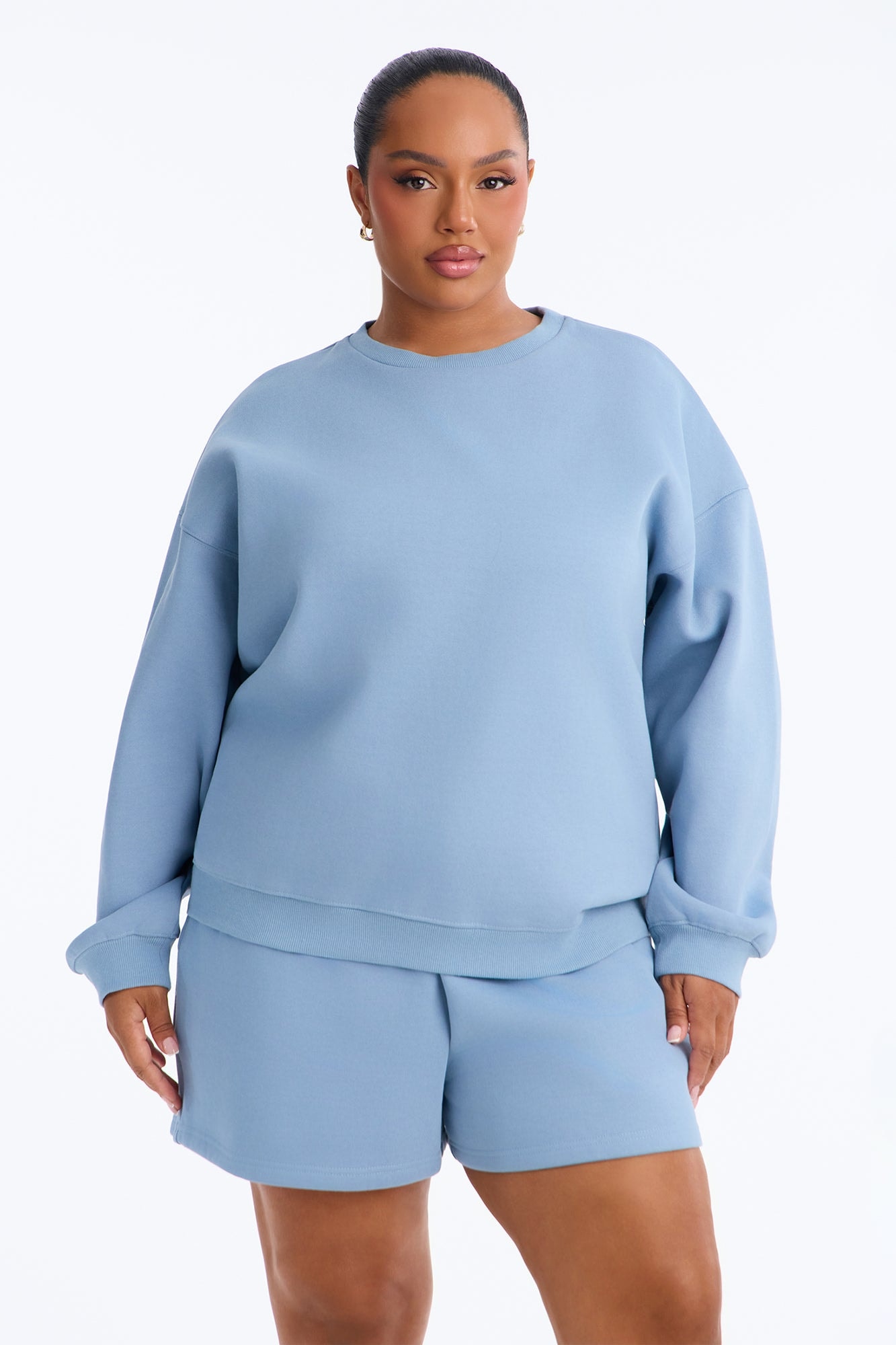 Libby Fleece Sweat Short - Slate Blue image 1