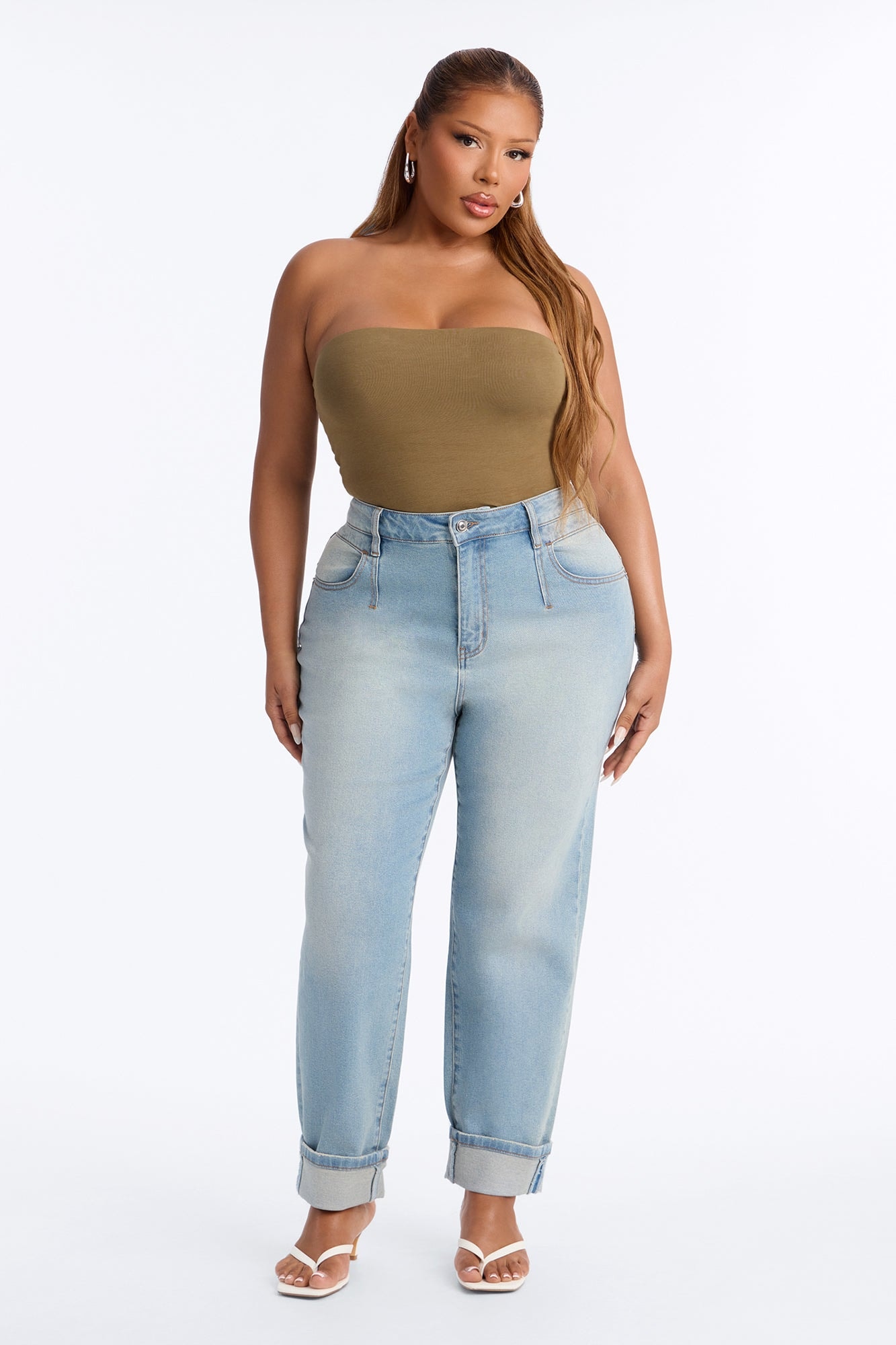 Kimmie Curvy High Rise Mom Jeans - Light Wash image 1