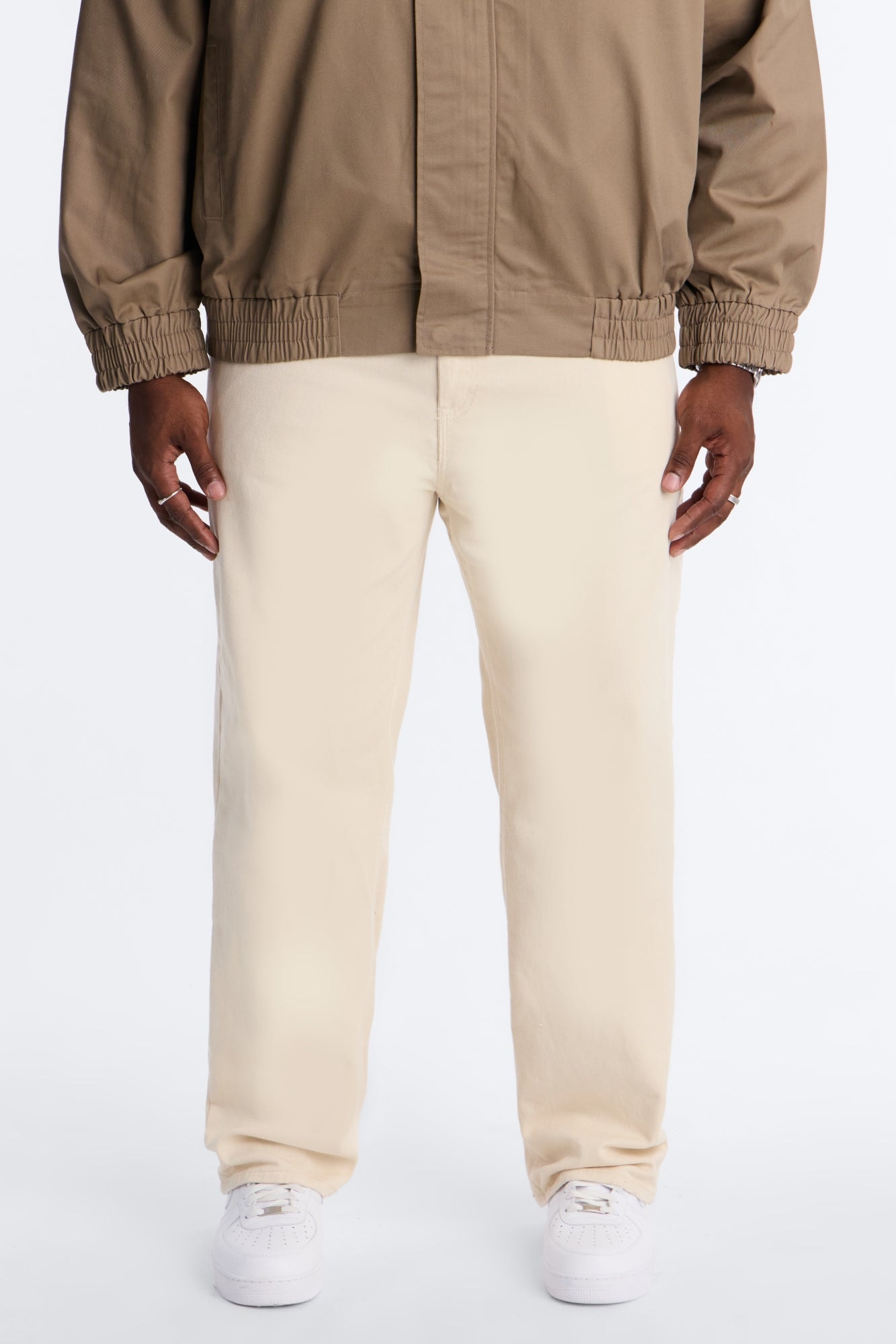 Essential Straight Rigid Jean - Cream image 1