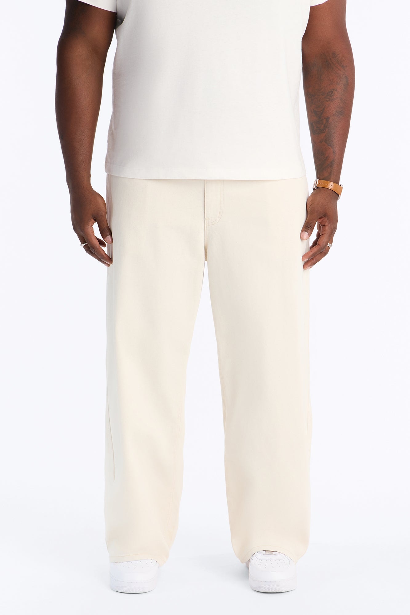 Everyday Hemp Baggy Jean - Cream image 1