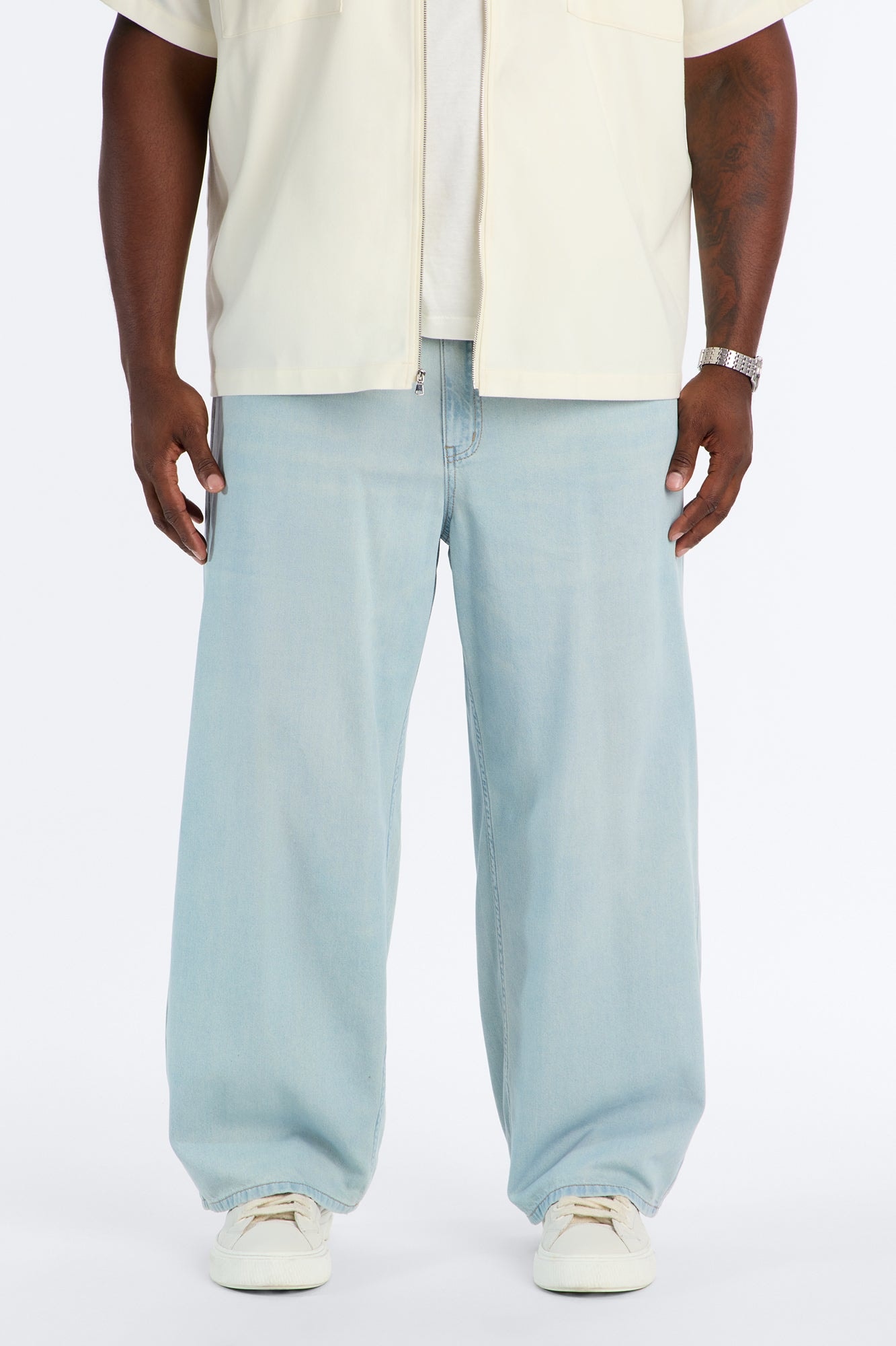 Everyday Hemp Baggy Jean - Light Blue Wash image 1