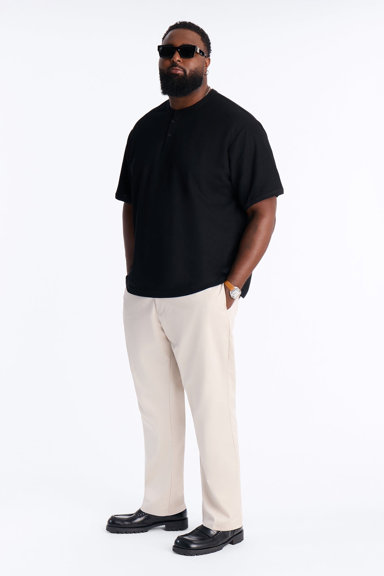 Malakai Belted Straight Leg Pant - Beige image 1