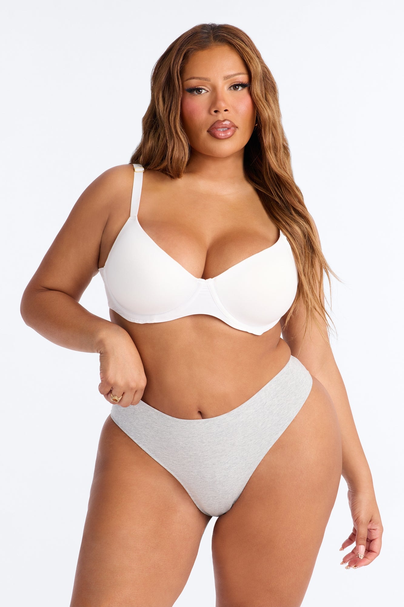 Dress Cotton Comfort Thong - Heather Grey image 1