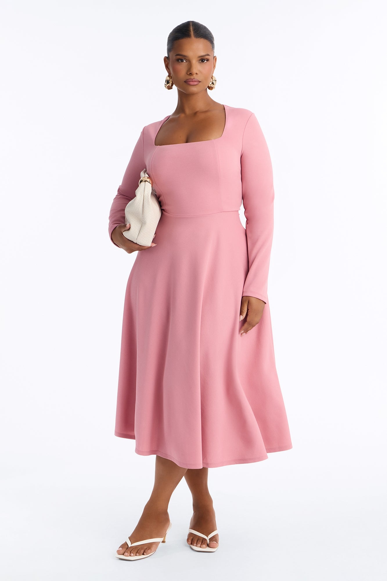 Alena Long Sleeve Midi Dress - Mauve image 1