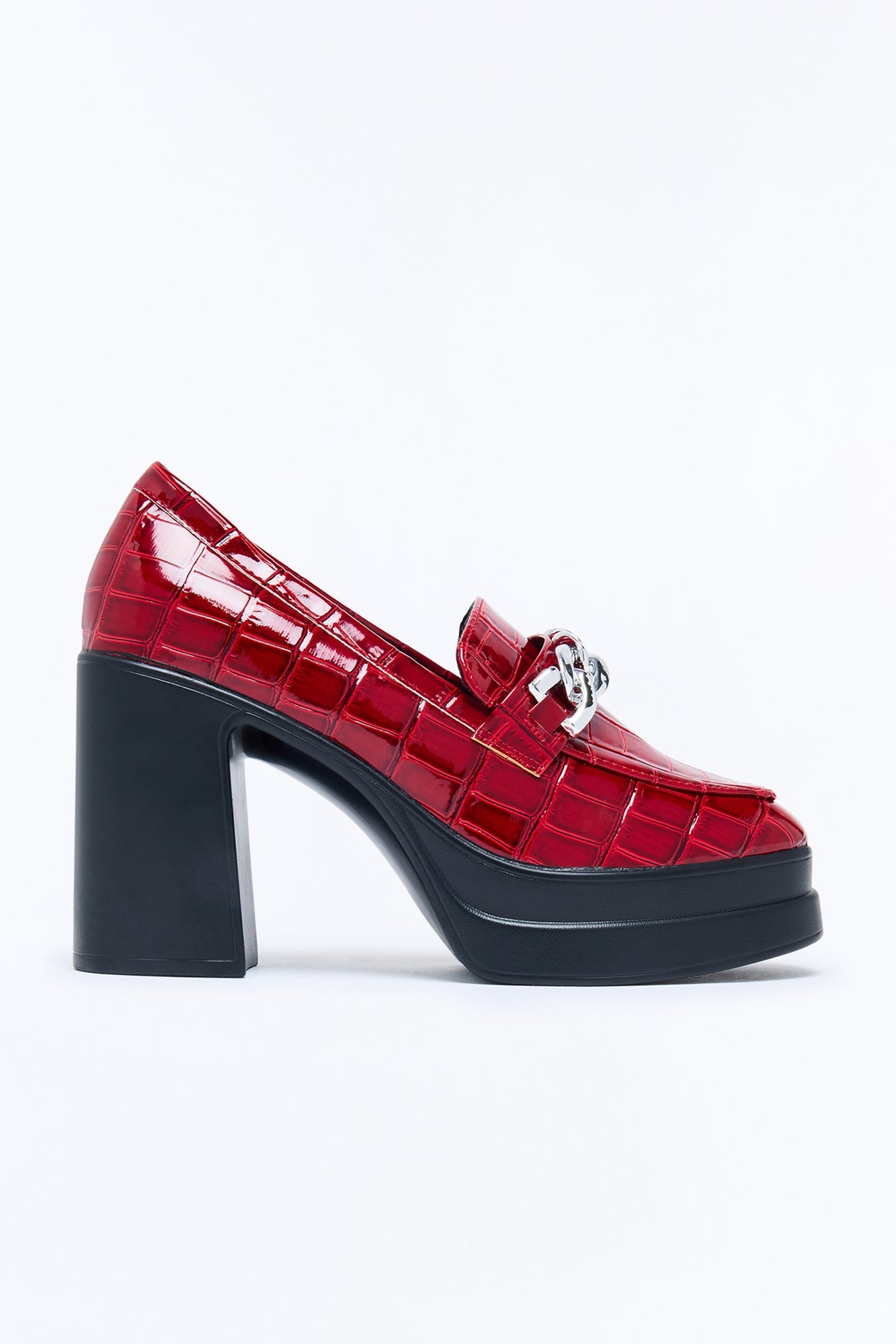 Cecile Platform Loafer Pumps - Burgundy image 1
