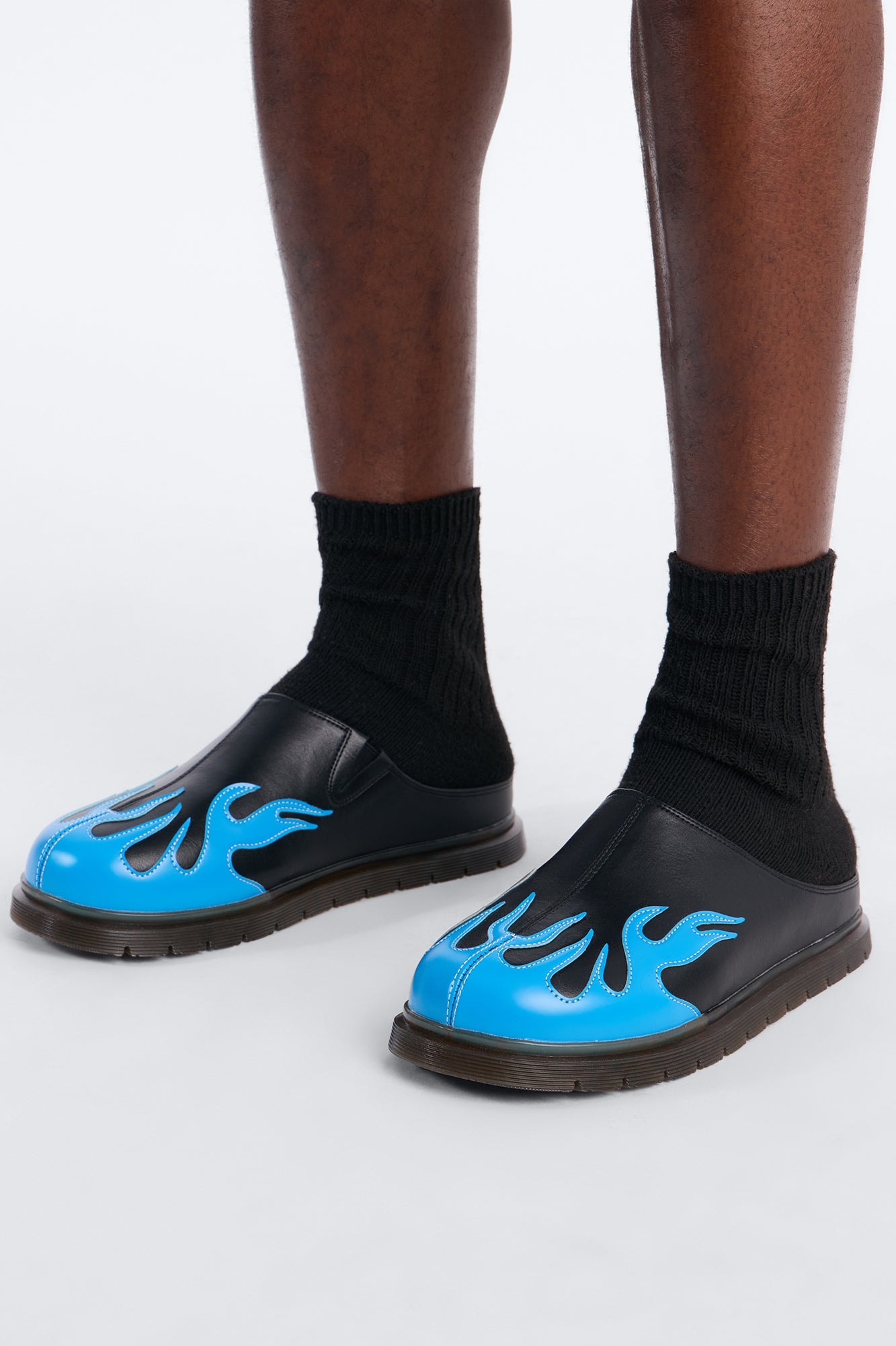 Inferno Flame Detail Slip On Mule - Black/Blue image 1