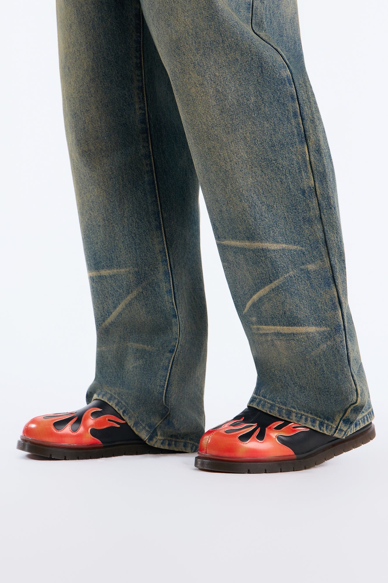 Inferno Flame Detail Slip On Mule - Black/Red image 1