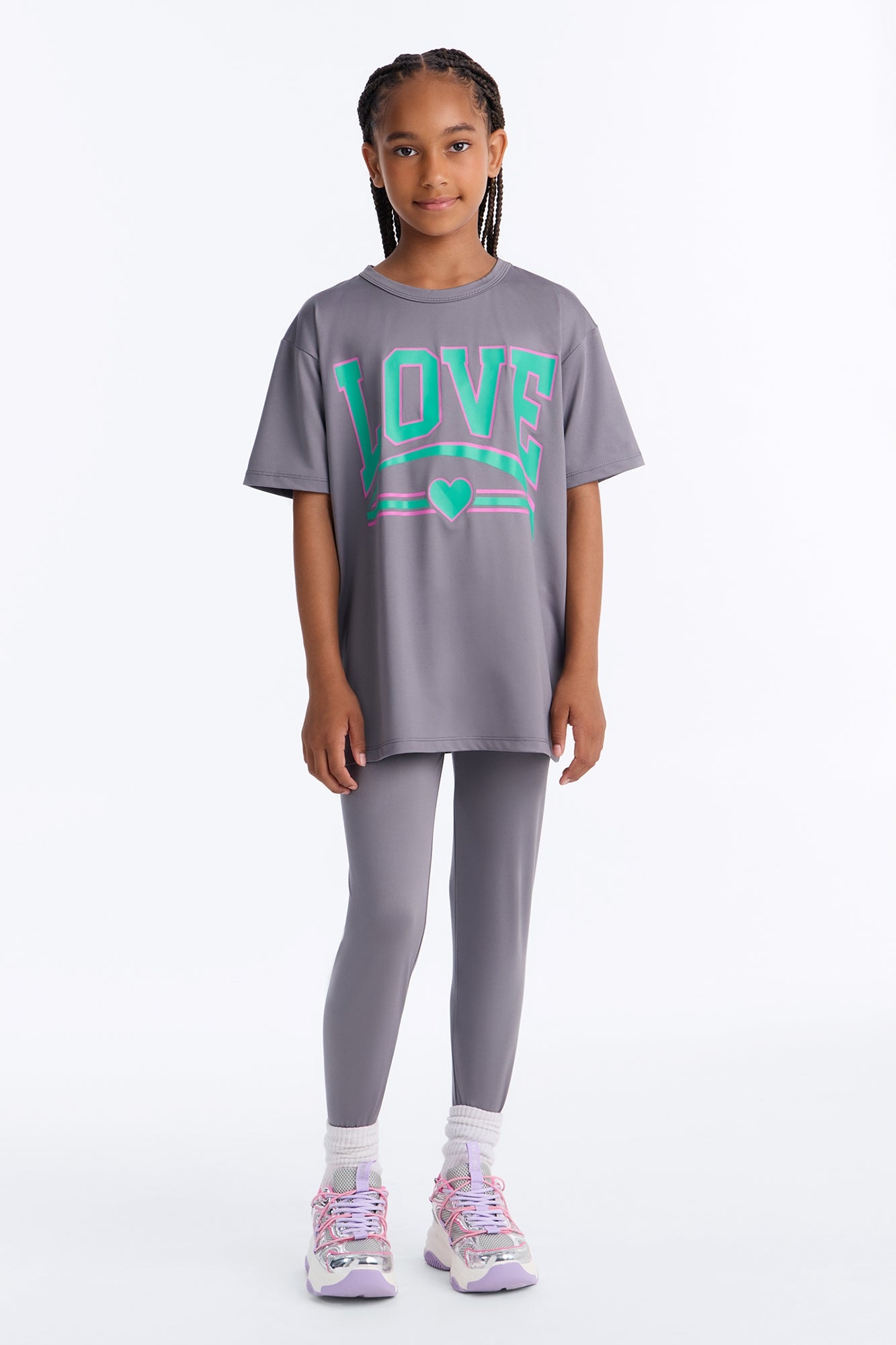 Mini Love Over Everything Legging Set - Charcoal image 1