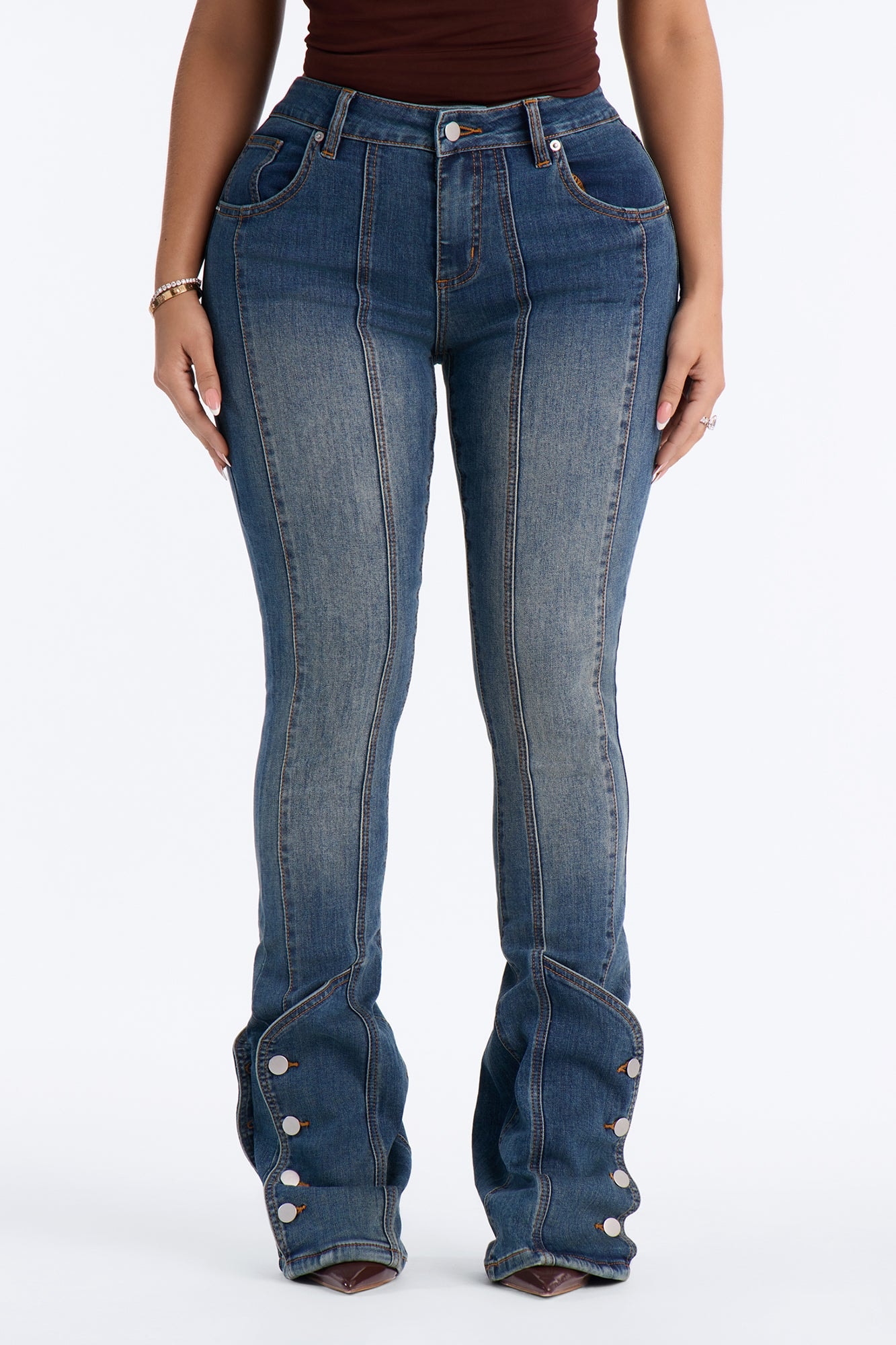 Out Of Pocket Long Length Slim Straight Premium Jeans - Dark Wash image 1
