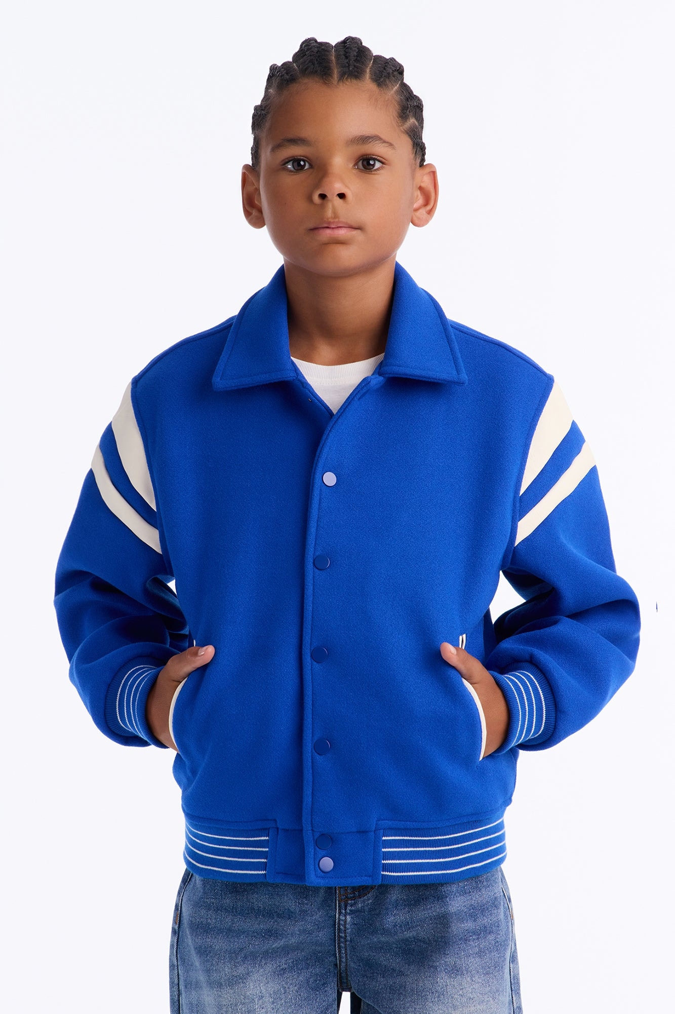 Mini Classic Old School Varsity Jacket - Blue image 1