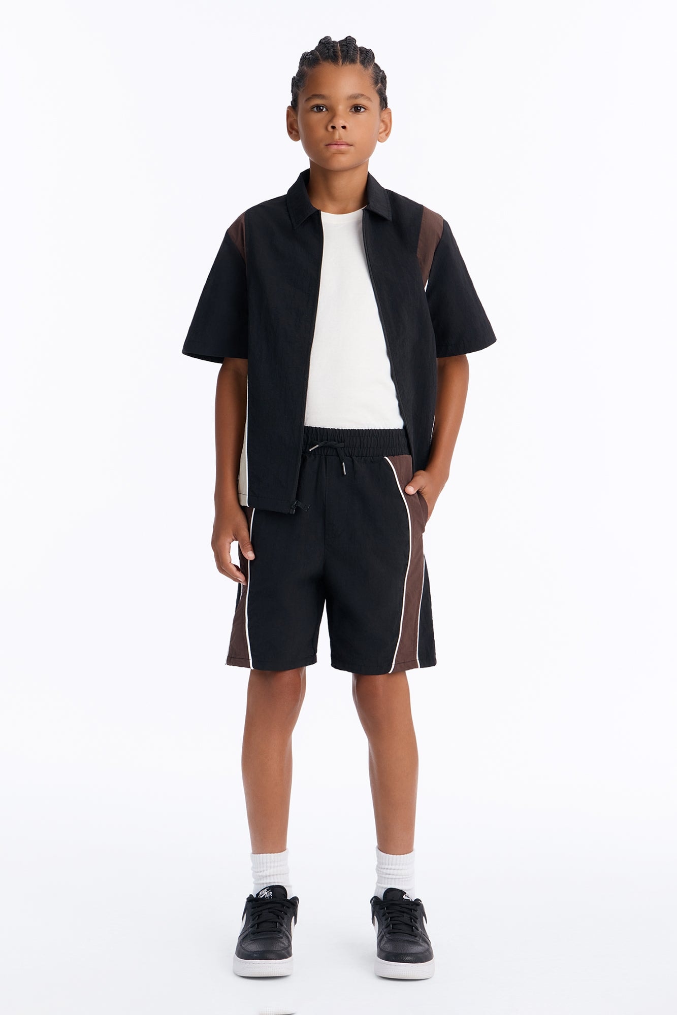 Mini Relaxed Osaka Block Short - Black/Brown image 1