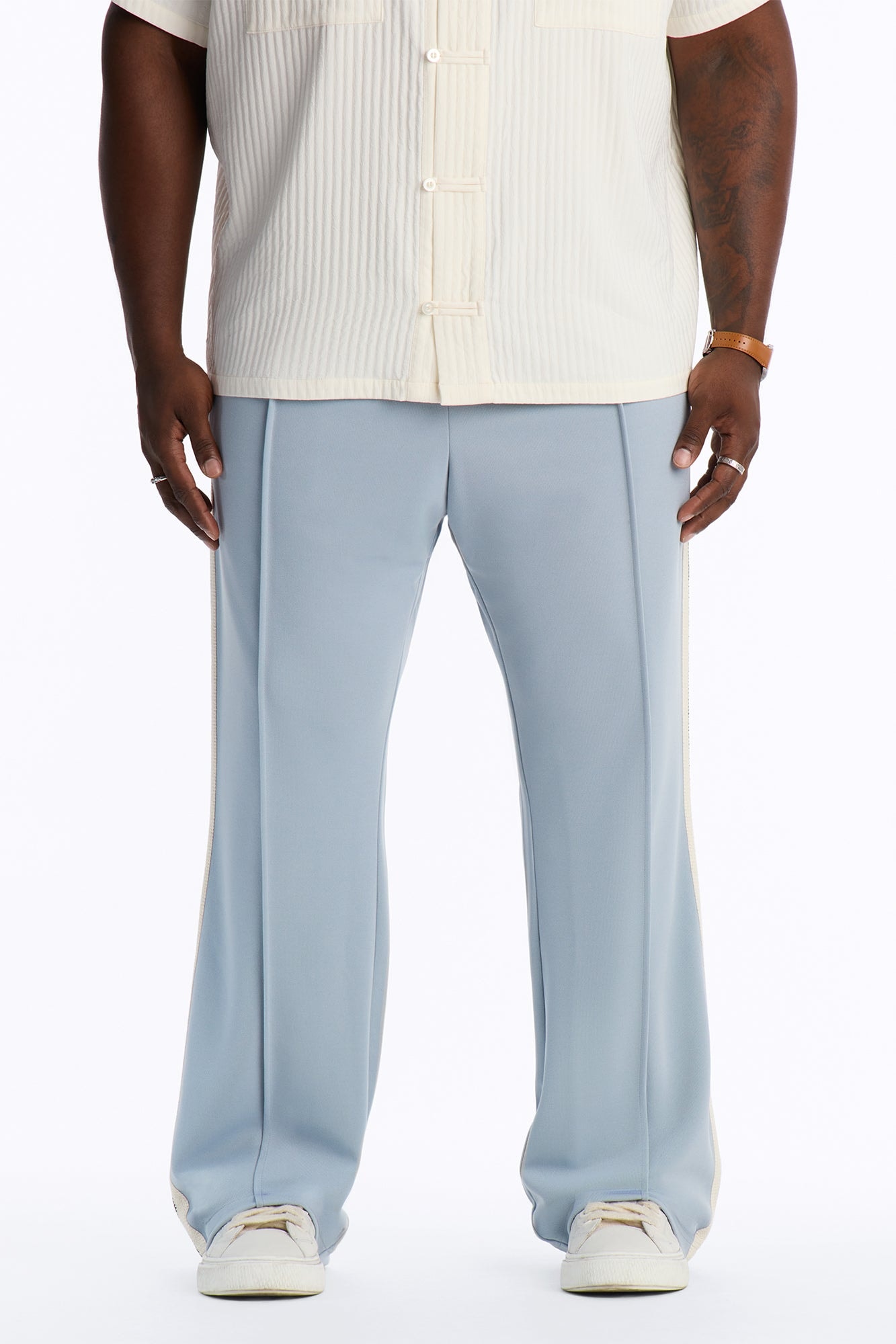 Dennis Slim Flare Track Pant - Light Blue image 1
