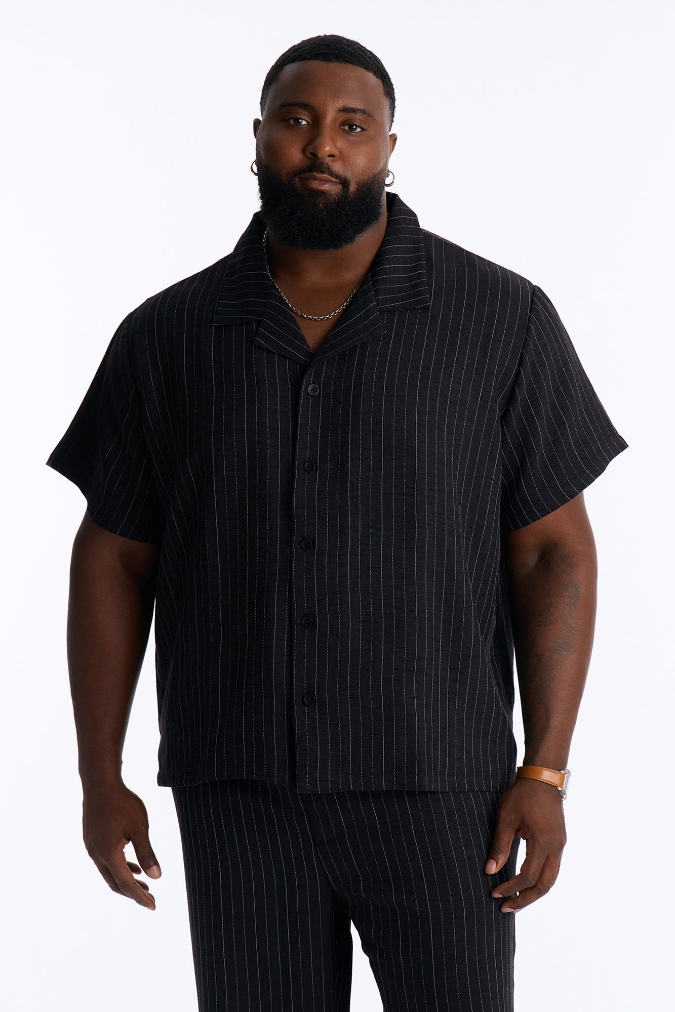 Off Stitch Relaxed Cuban Collar Shirt - Black/combo image 1
