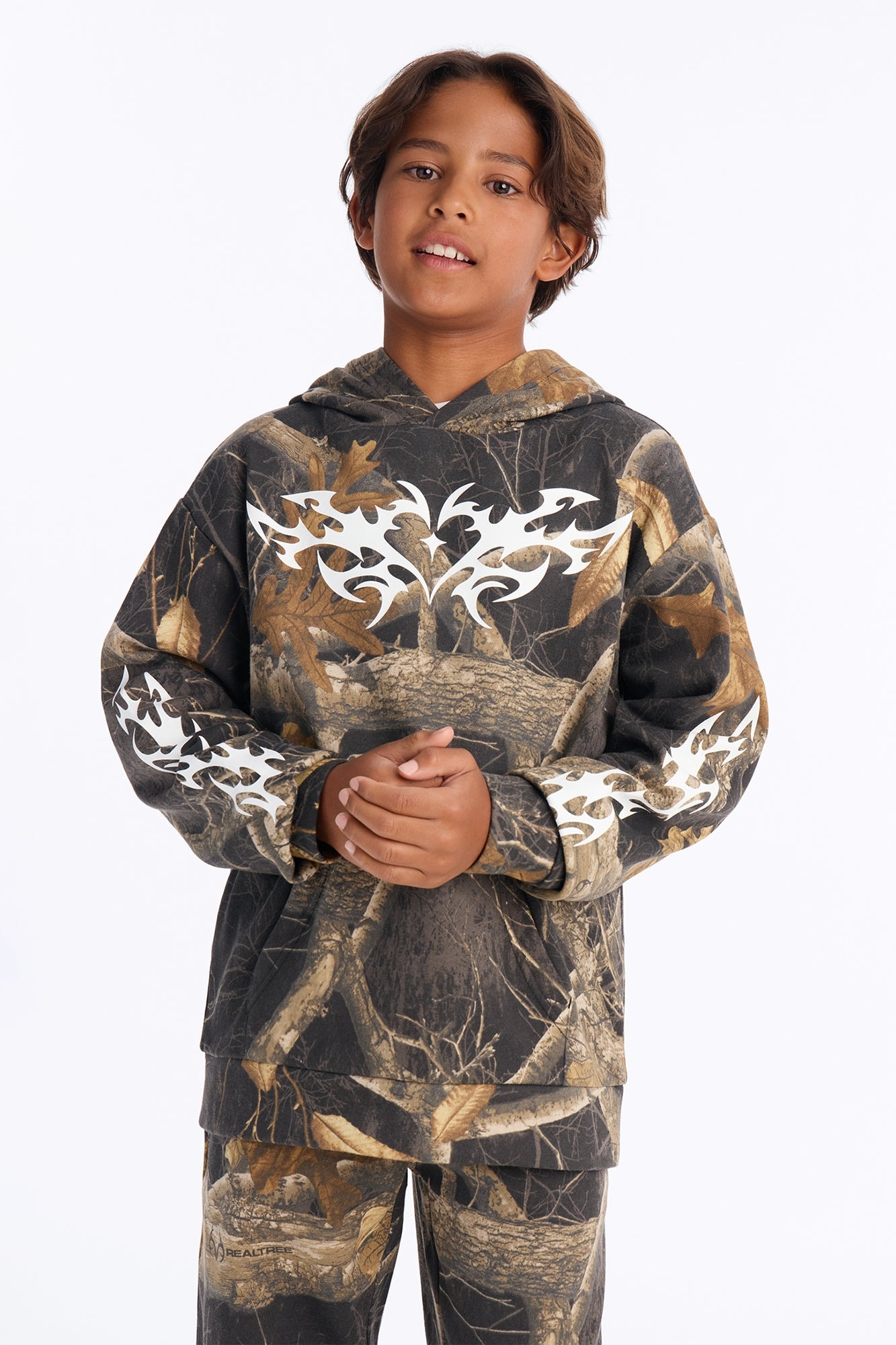 Mini Real Tree Shadow Goth Hoodie - Camouflage image 1