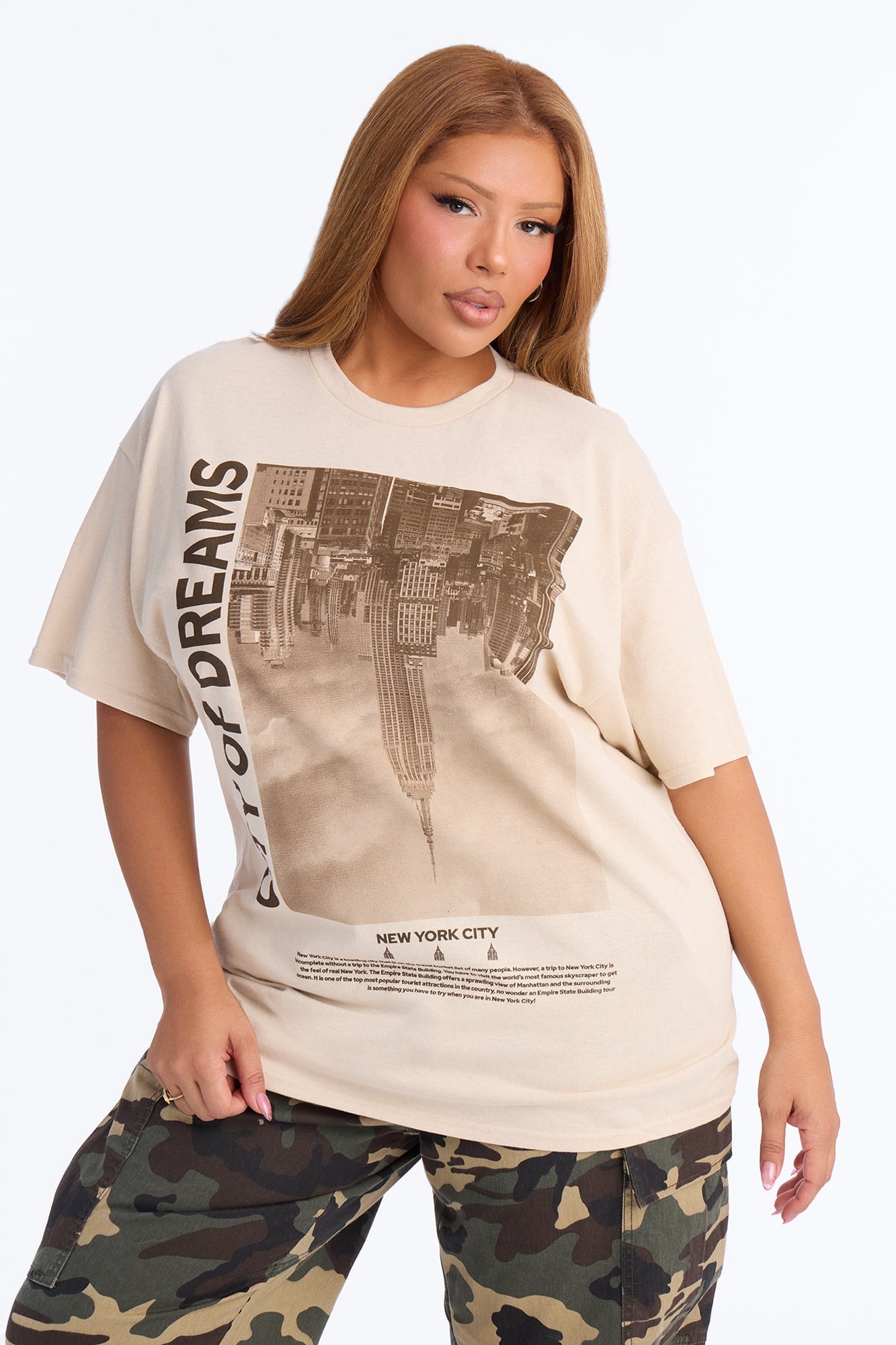 City Of Dreams NY Graphic Tshirt - Taupe image 1