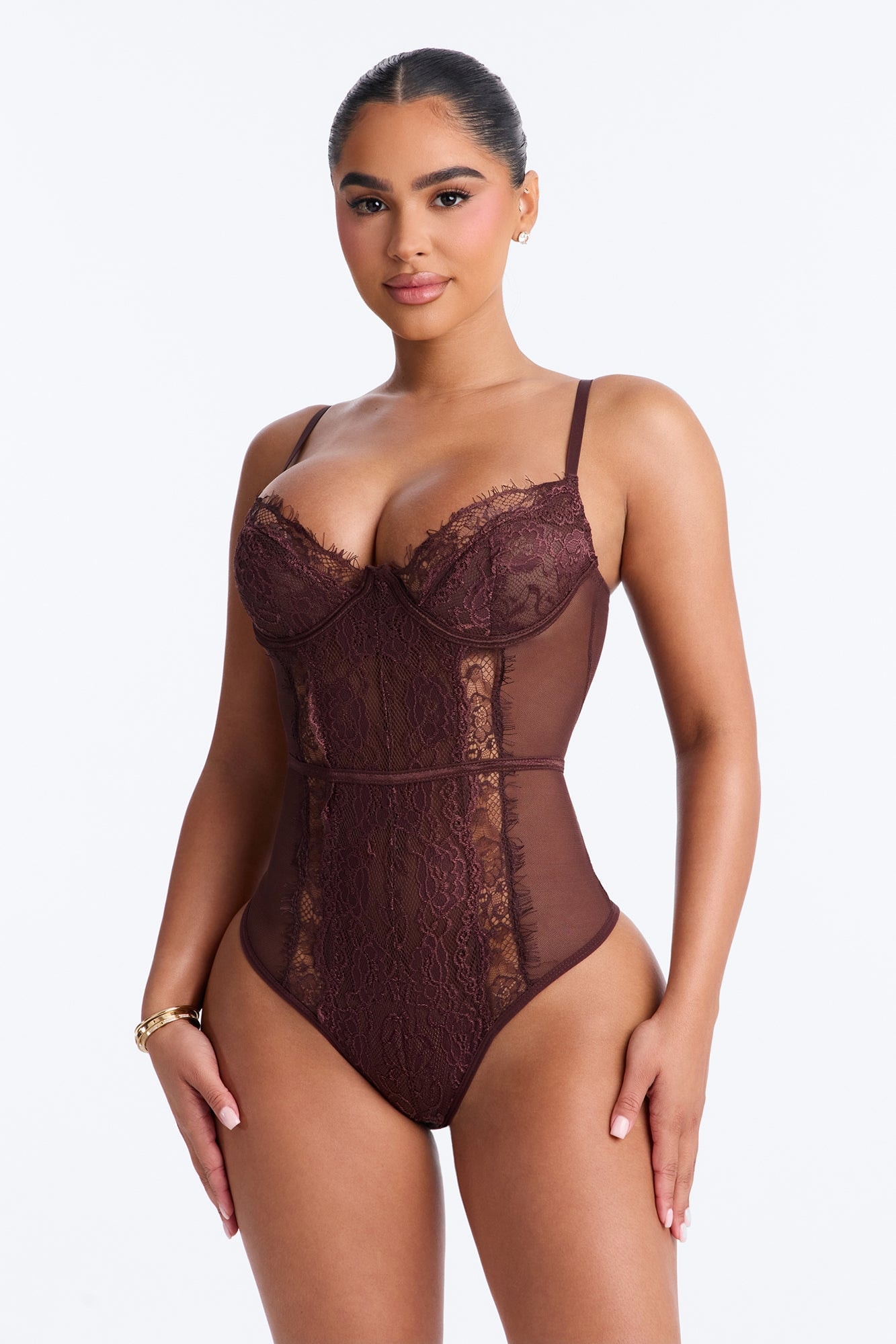 Somebody To Love II Lace Teddy - Chocolate image 1
