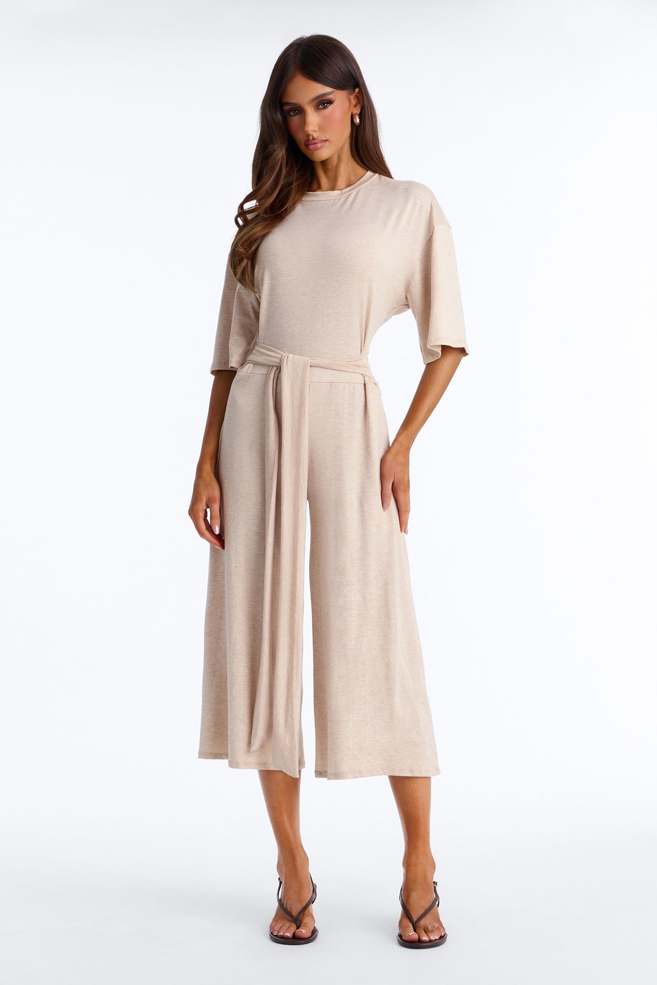 Larissa Gaucho Jumpsuit - Oatmeal image 1