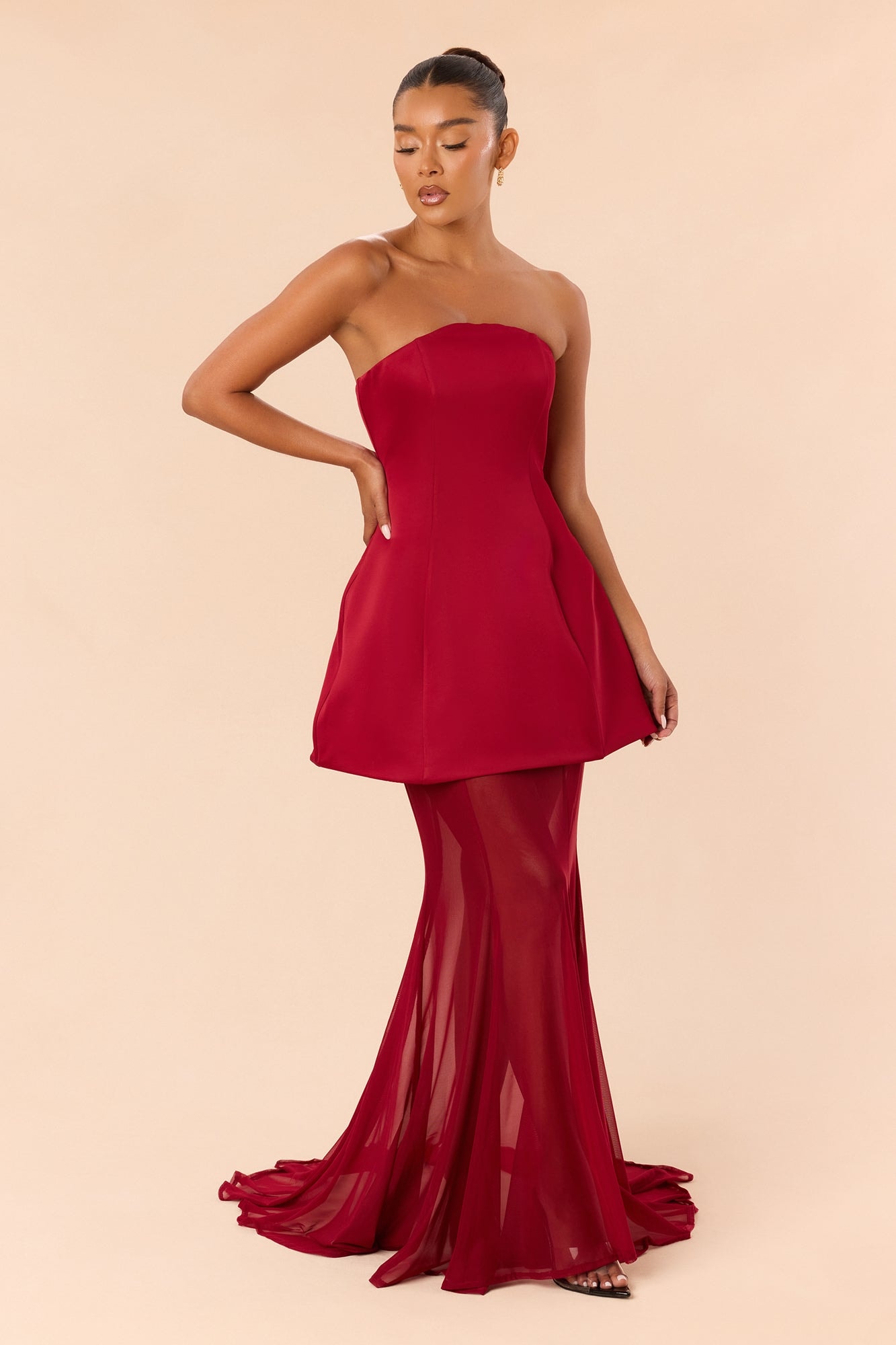 Gilded Muse Maxi Dress - Wine image 1