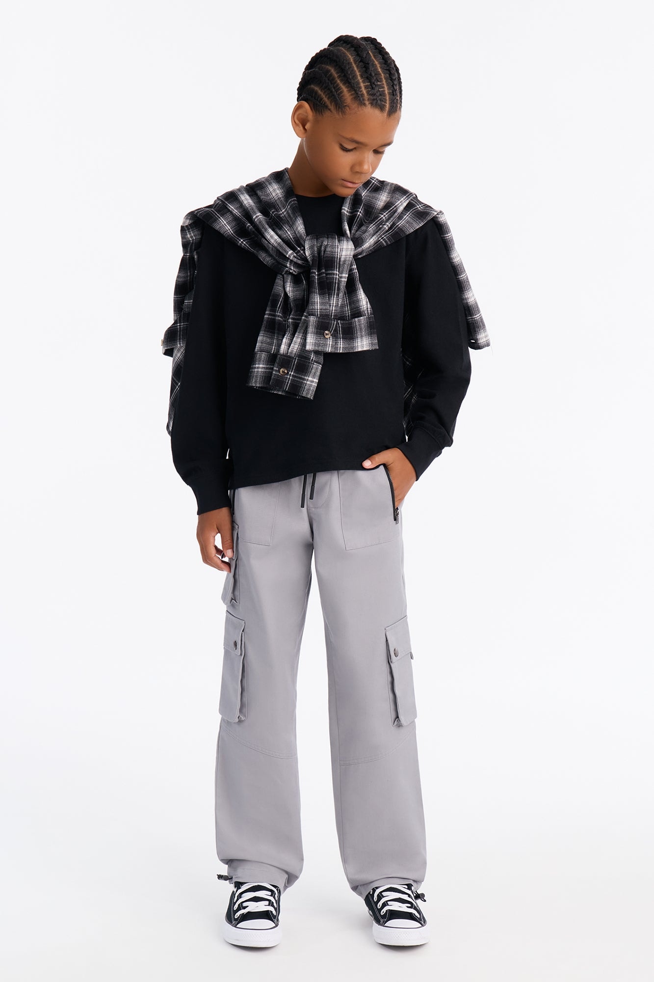Mini Roaming Twill Cargo Pants - Grey image 1