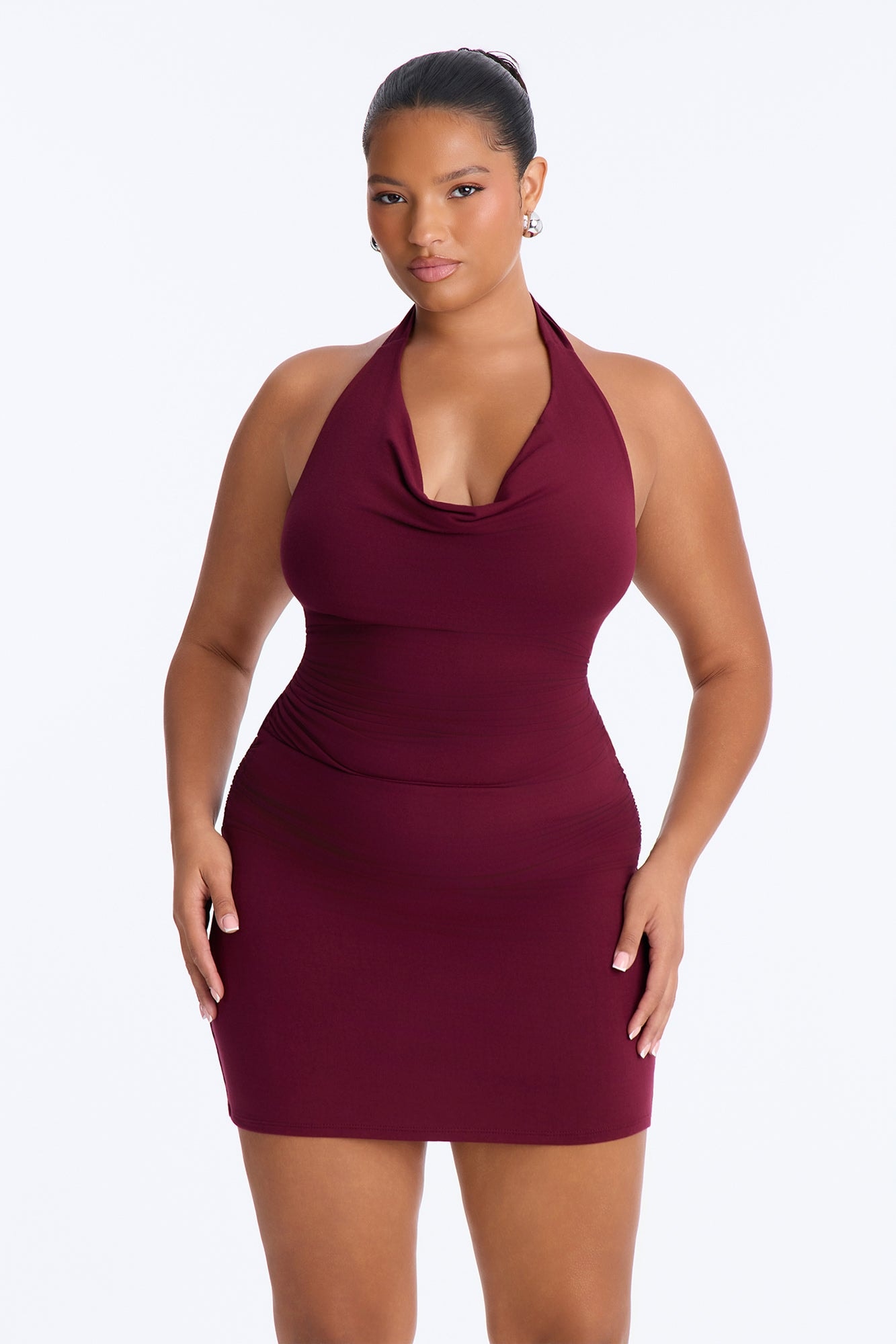 Jax Double Lined Mini Dress - Burgundy image 1
