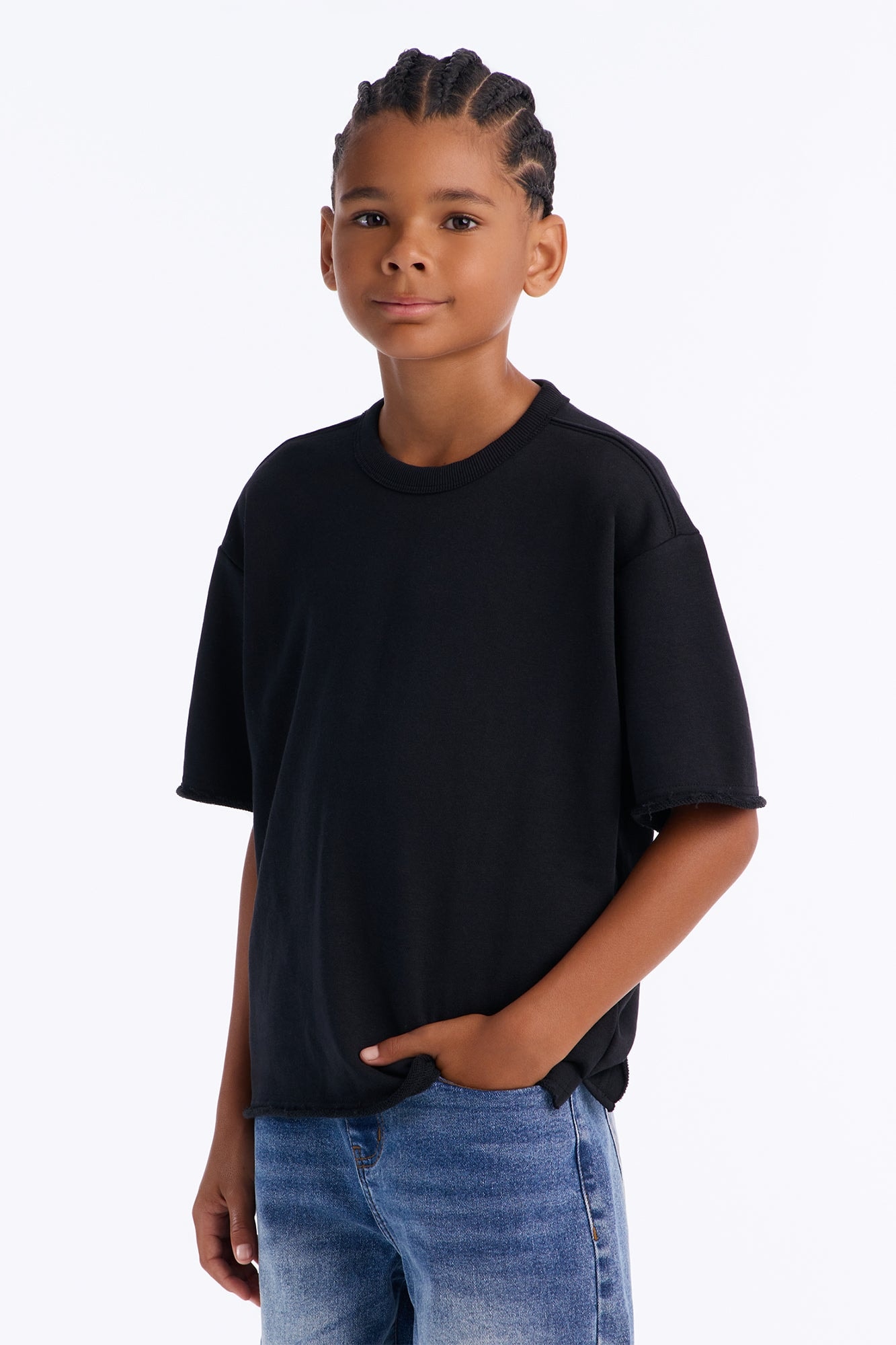 Mini I Like How It Looks Oversized Terry Short Sleeve Tee - Black image 1