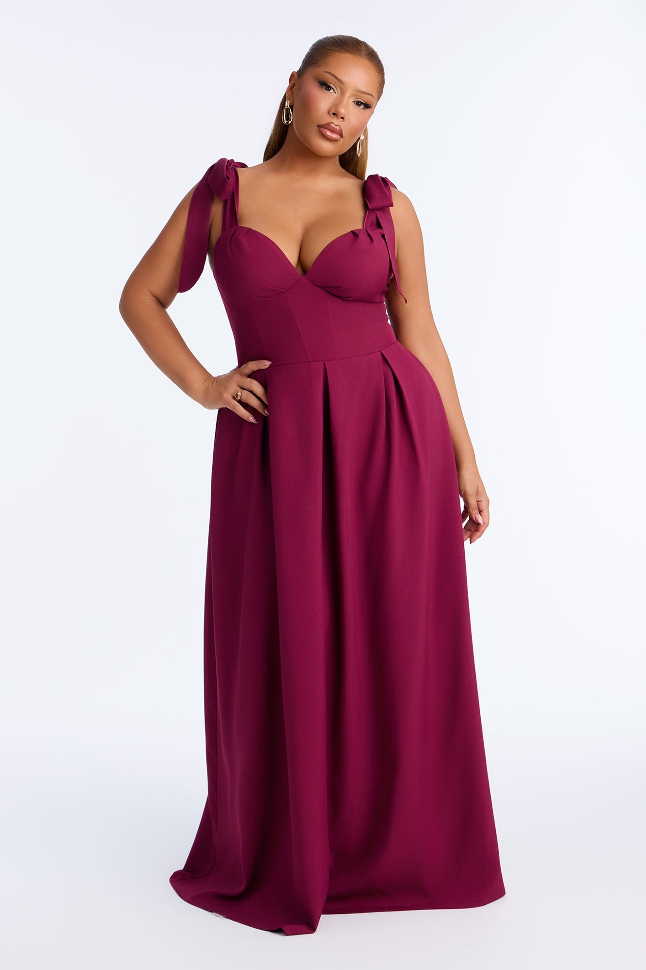 Isabelle Contrast Maxi Dress - Plum image 1