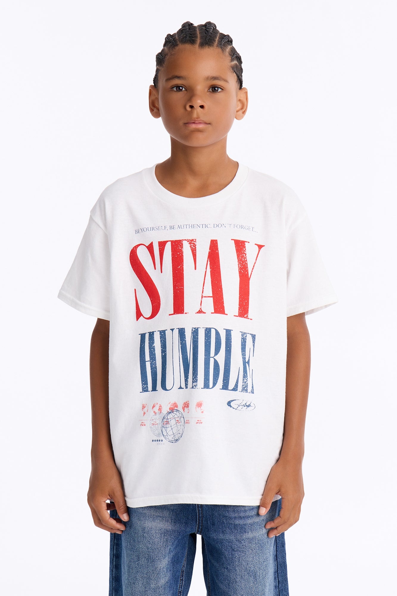 Mini Stay Humble Boxy Short Sleeve Tee - White image 1