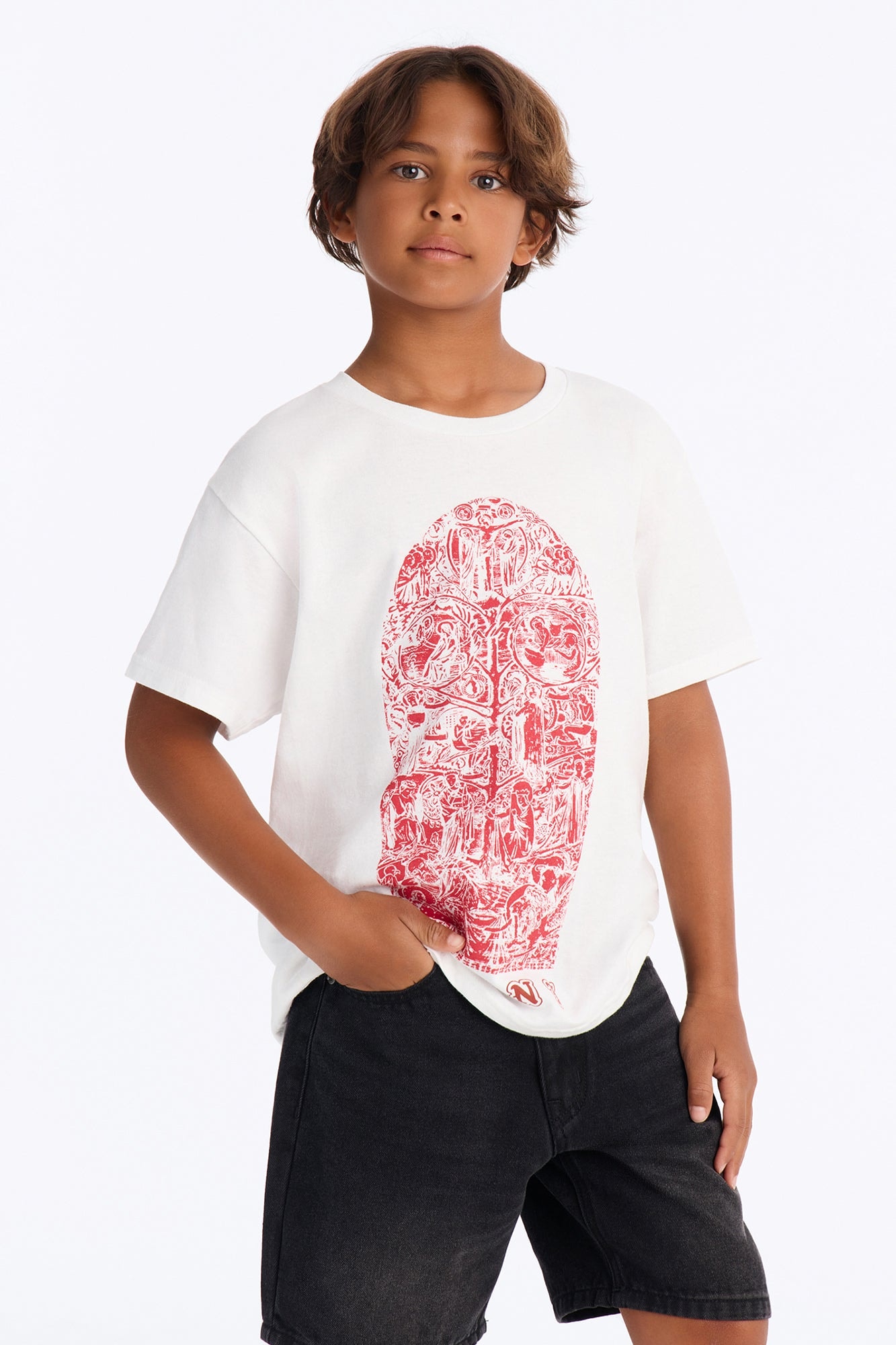 Mini Forever Saint Oversized Short Sleeve Tee - White image 1