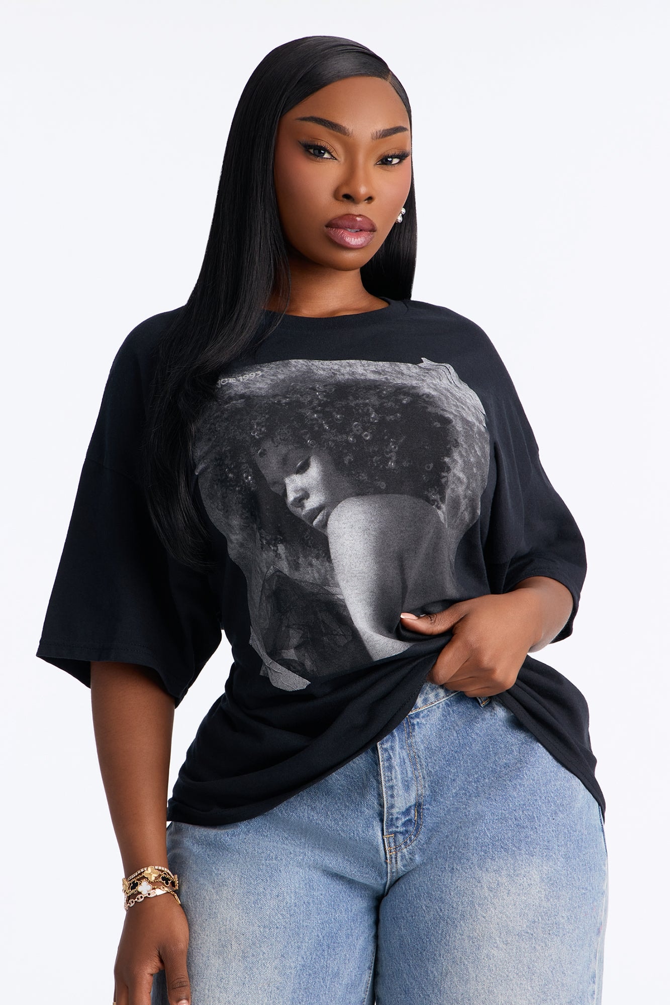 Pasted Portrait Monochrome Tee - Black image 1