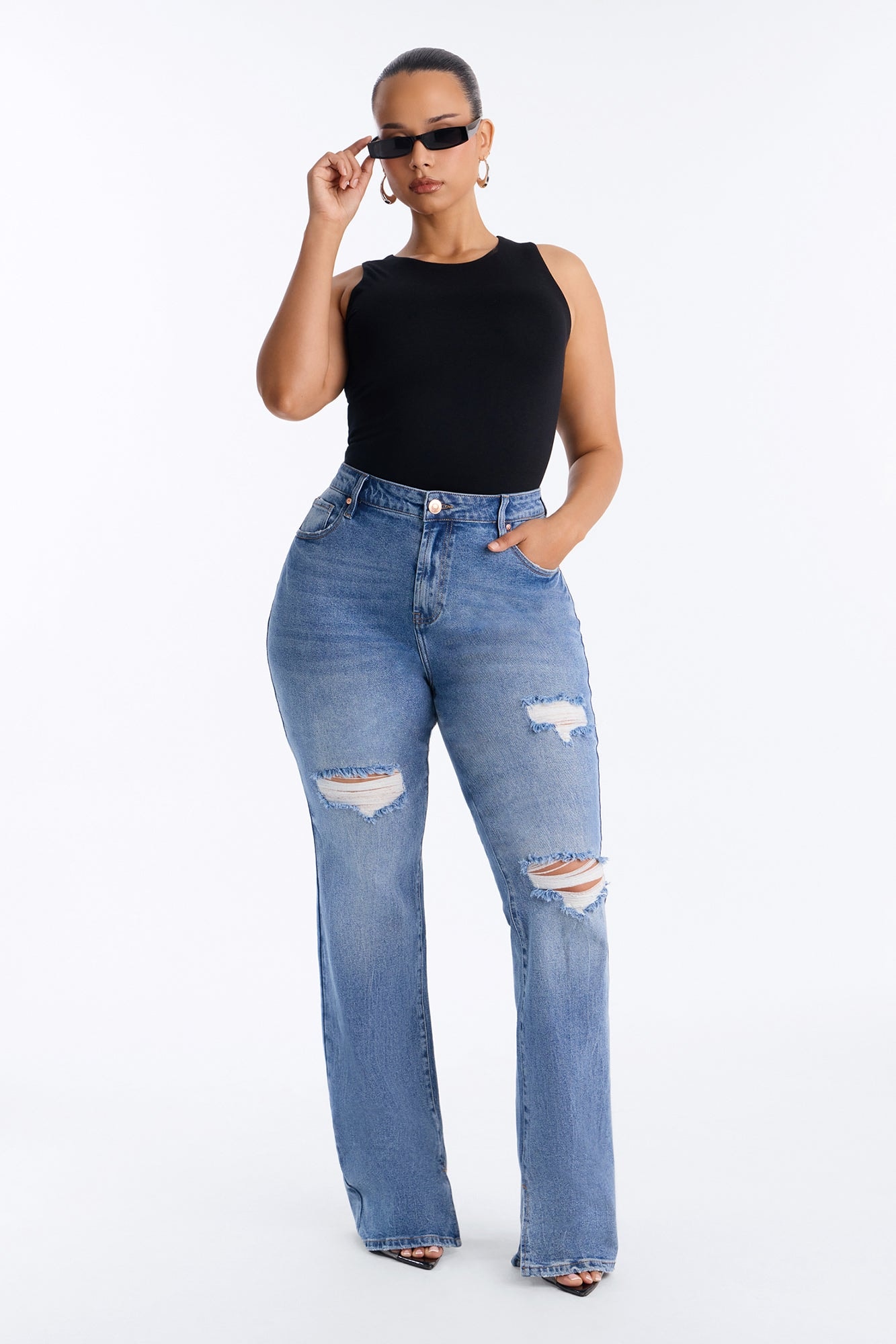 Tall Baddest One Around Bootcut Jeans - Medium Wash image 1