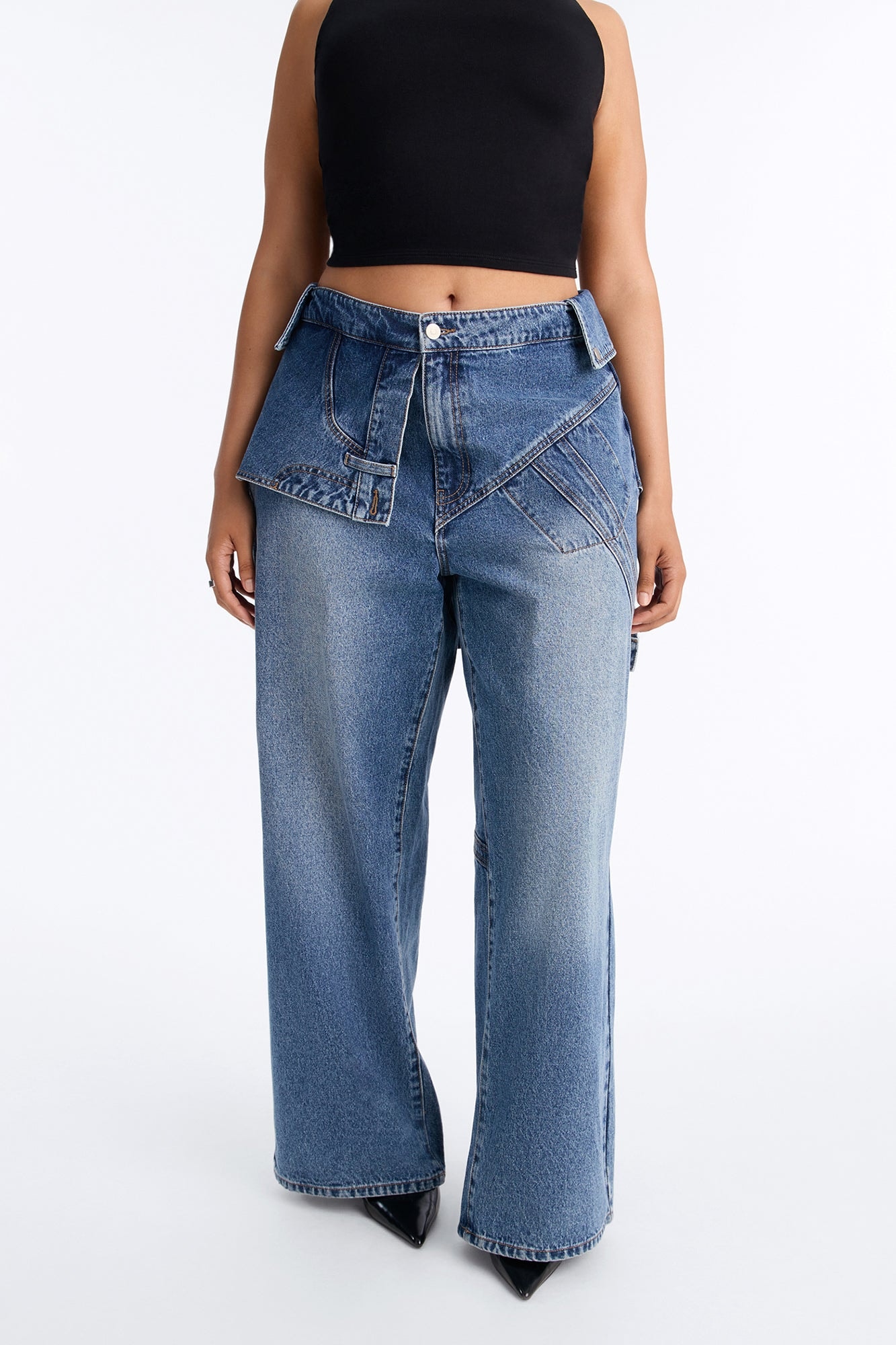 Special Agent Reconstructed Skirt Straight Leg Jeans - Dark Wash image 1