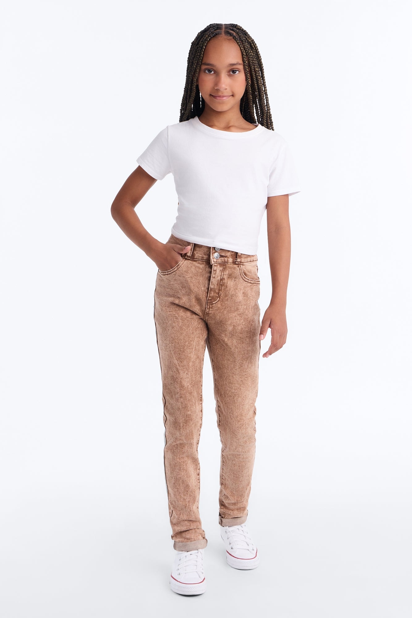 Mini Classic High Waist Skinny Jeans II - Brown image 1