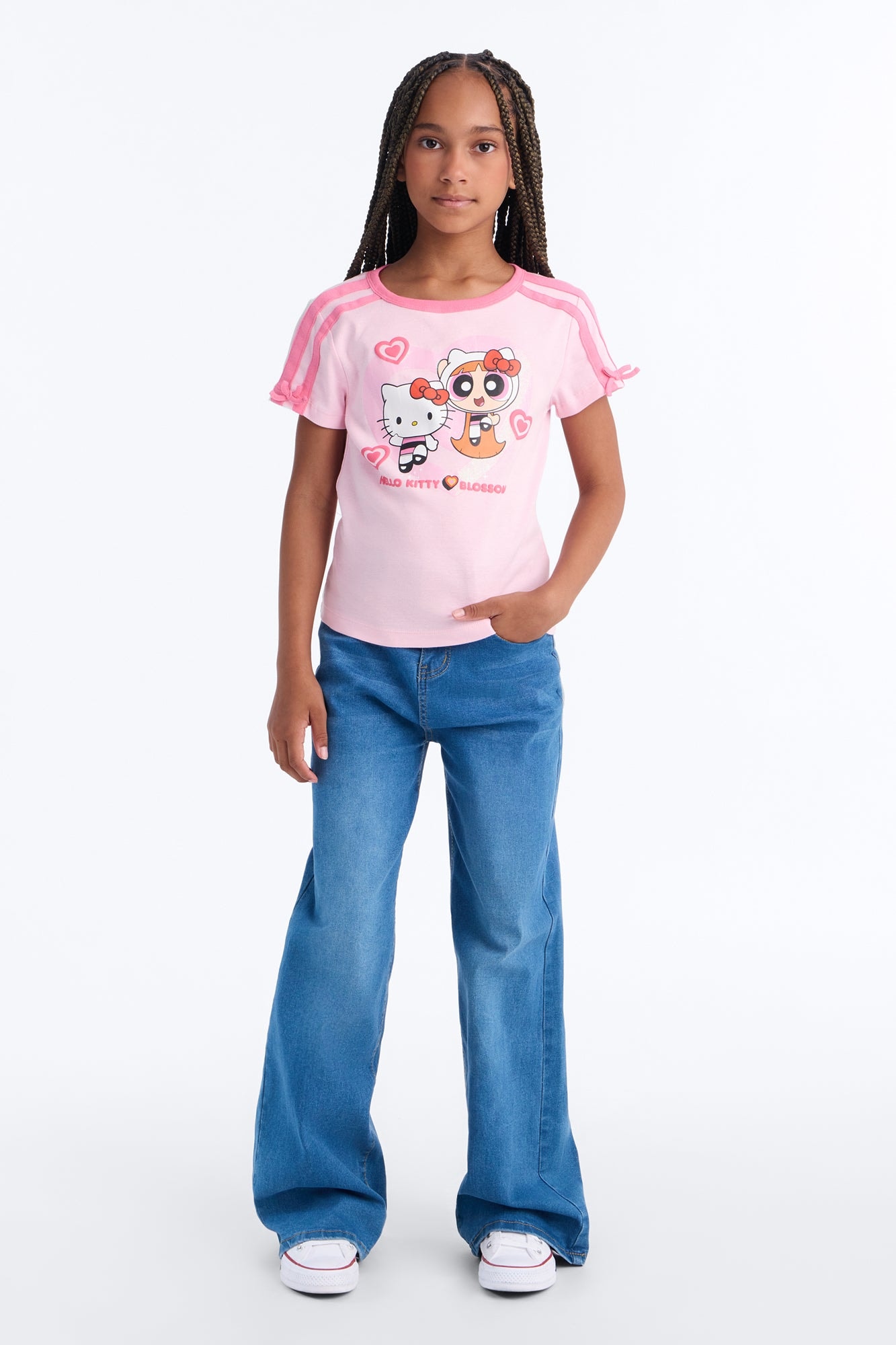 Mini Perfect Timing Wide Leg Jeans - Medium Blue Wash image 1